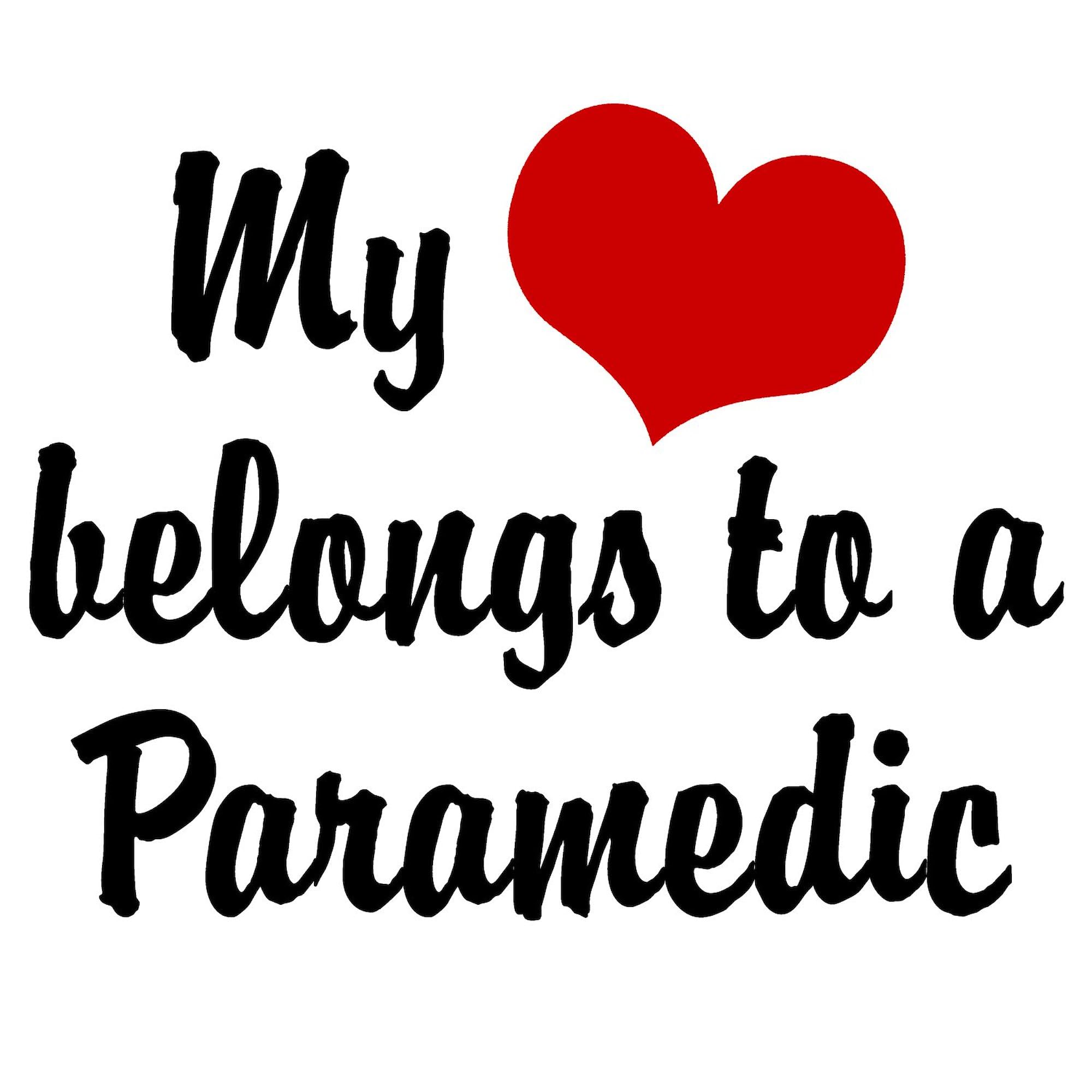 My Heart Belongs to A Paramedic Oval Car Bumper Sticker - Waterproof Vinyl Decal for Cars, Laptops, Windows | First Responder Gift, EMS Appreciation