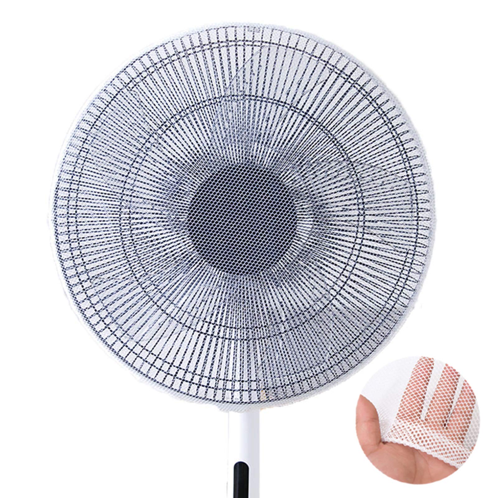 Child Safety Fan Cover - 2 Pack 16-18 Inch Washable Mesh Protector with Adjustable Buckle for Baby Finger Protection | Fits Stand, Floor, Table & Clip Fans (White) | Perfect for Nursery, Bedroom & Playroom Safety