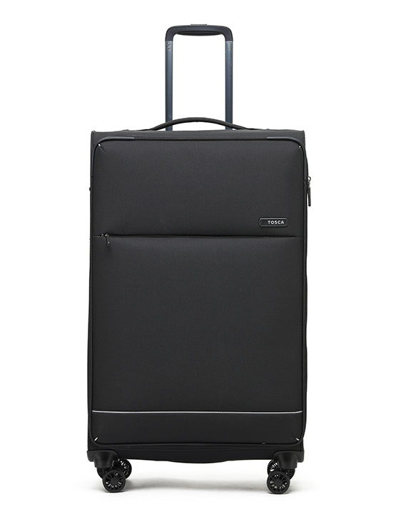 Tosca SO LITE AIR5055 79cm Large Spinner Luggage - Lightweight Expandable Suitcase with 360° Wheels, Black - Perfect for Business Travel & Vacation Packing