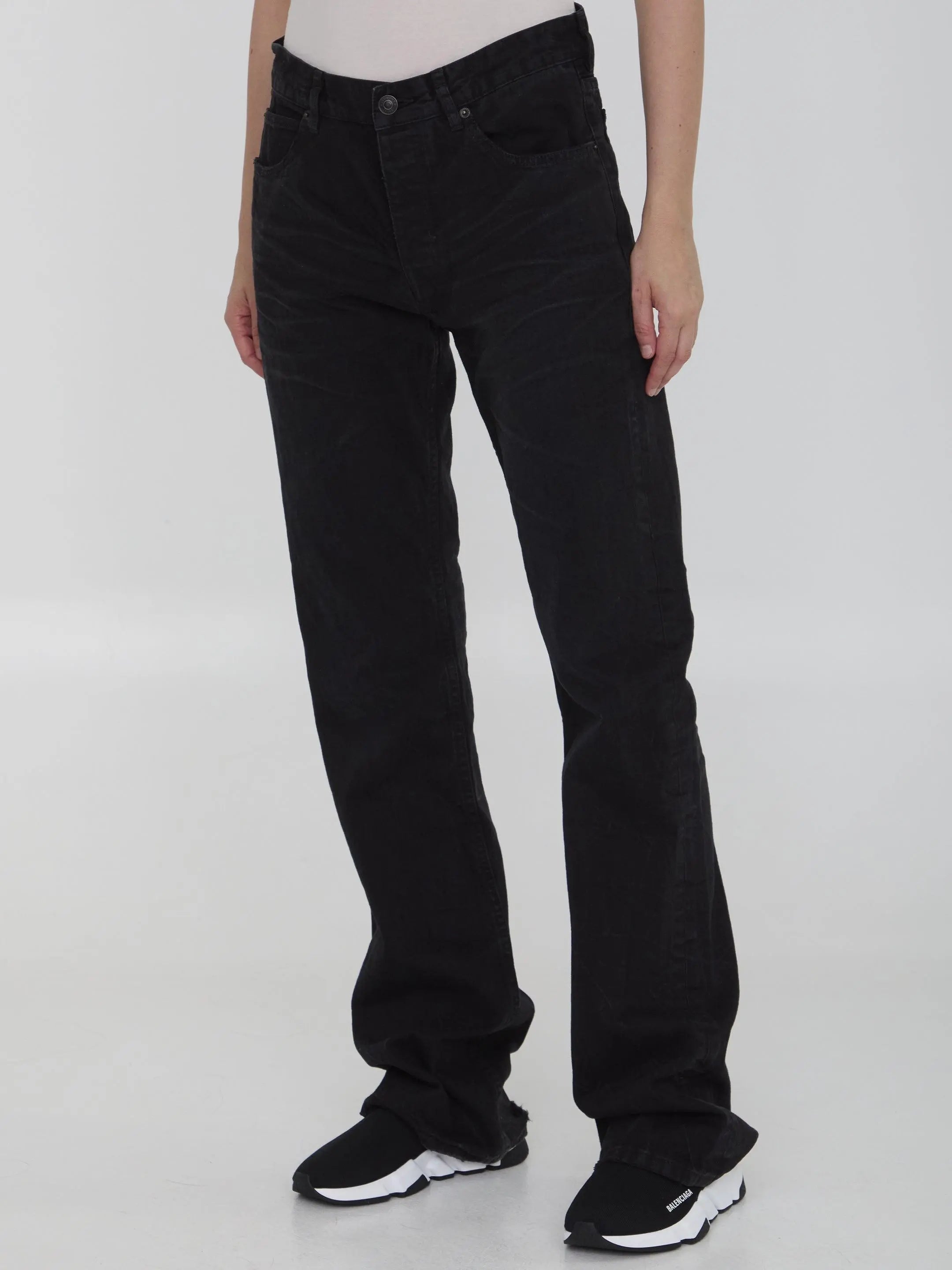 Balenciaga Low Waist Straight Leg Jeans for Women | High-Quality Denim Pants | Perfect for Casual Wear, Street Style & Night Out