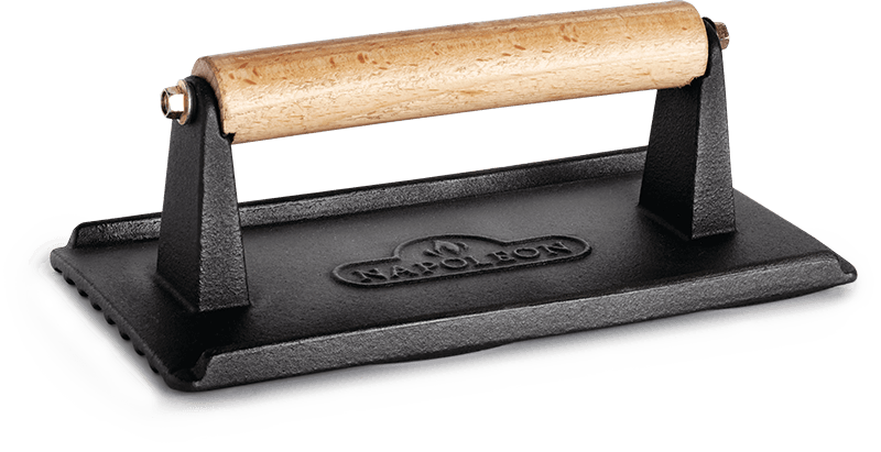 Napoleon 56056 Cast Iron Chef's Press - Heavy Duty Grill Weight for Steaks, Burgers & Panini - Perfect for BBQ, Indoor Grilling & Restaurant Use
