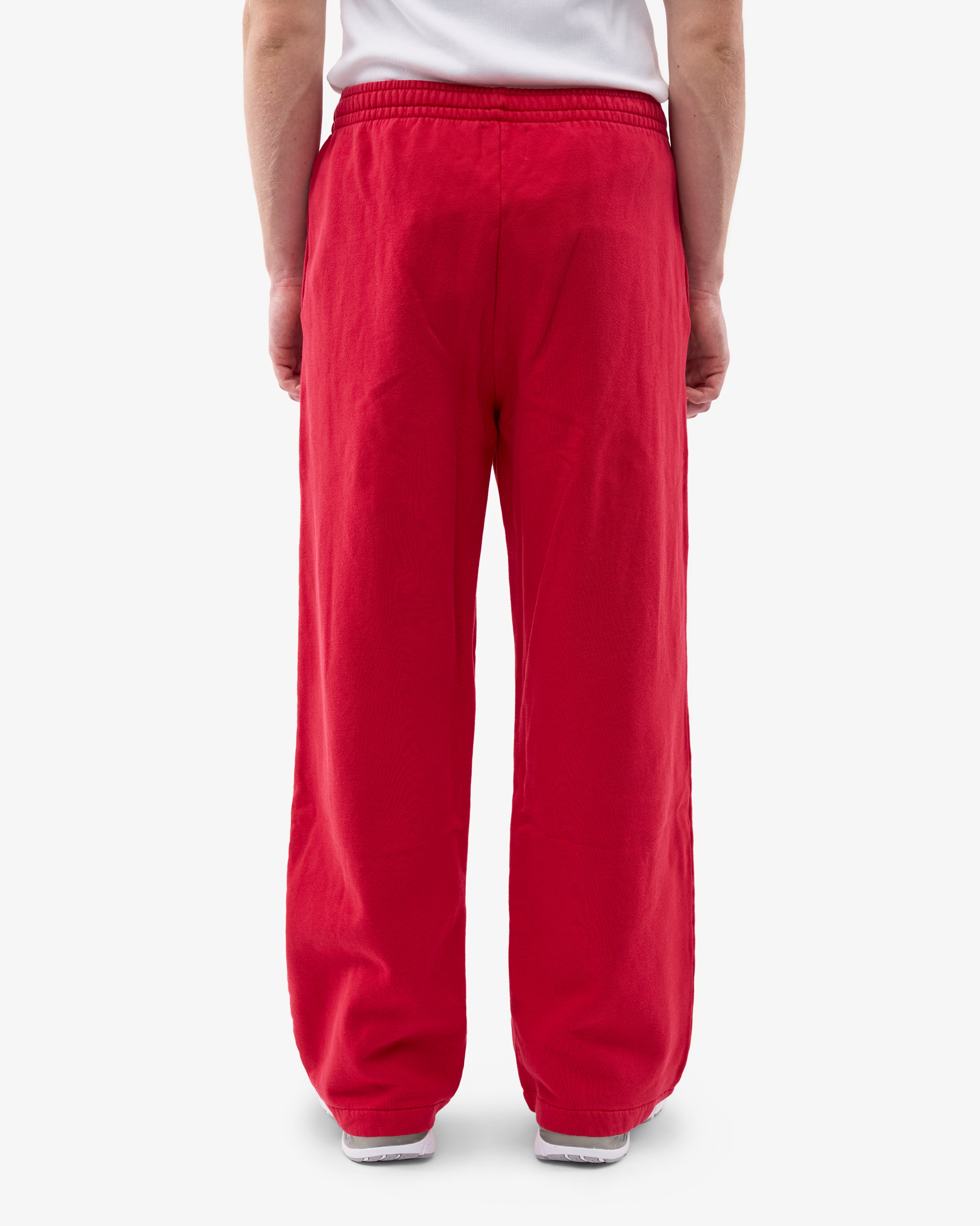 Organic Straight Leg Sweatpants for Women - Soft Cotton Lounge Pants, Comfortable Casual Sweatpants in Scarlet Red - Perfect for Yoga, Home Wear & Relaxation