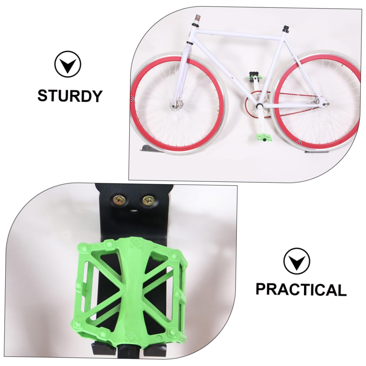 KITANDOVE 2 Pack Wall Mounted Bike Rack - Heavy Duty Anti-Skid Bicycle Parking Stand for Home Garage Storage | Space Saving Bike Organizer for Indoor & Outdoor Use