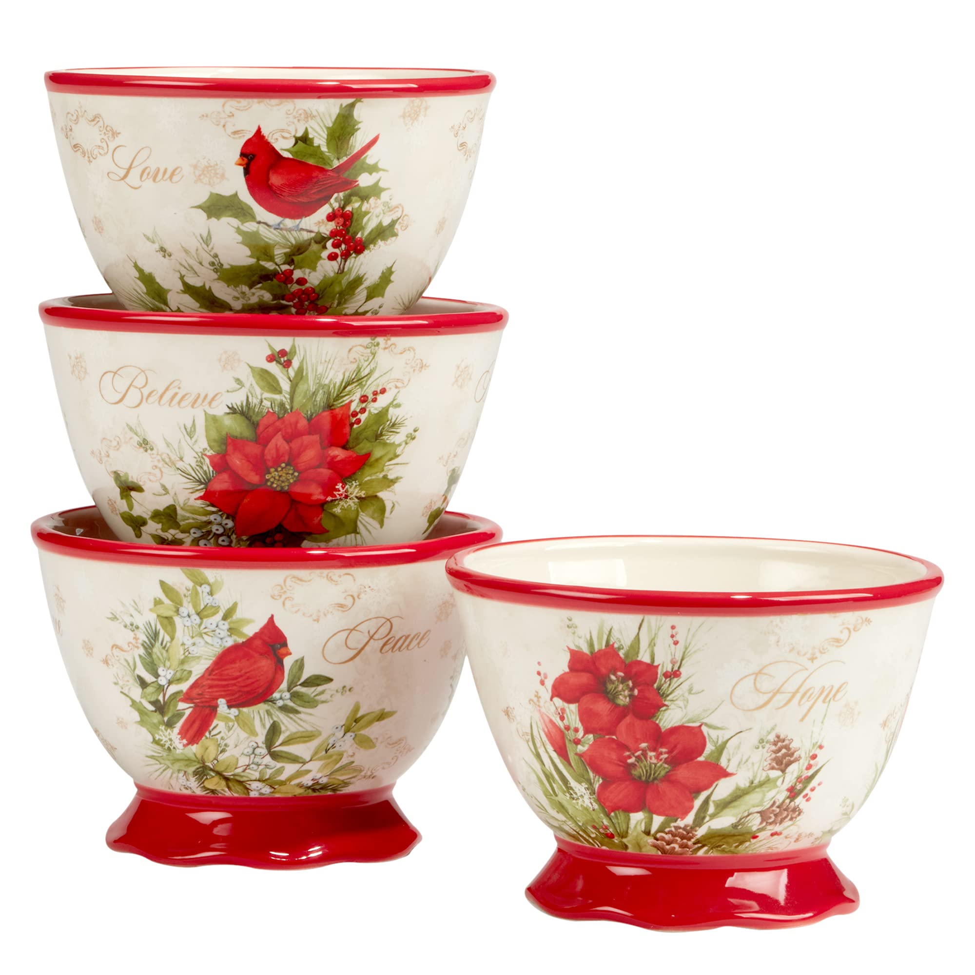 Certified International Winter's Medley 16-Piece Dinnerware Set - Service for 4 - Colorful Stoneware Plates, Bowls & Mugs - Perfect for Holiday Dinners, Family Gatherings & Winter Entertaining