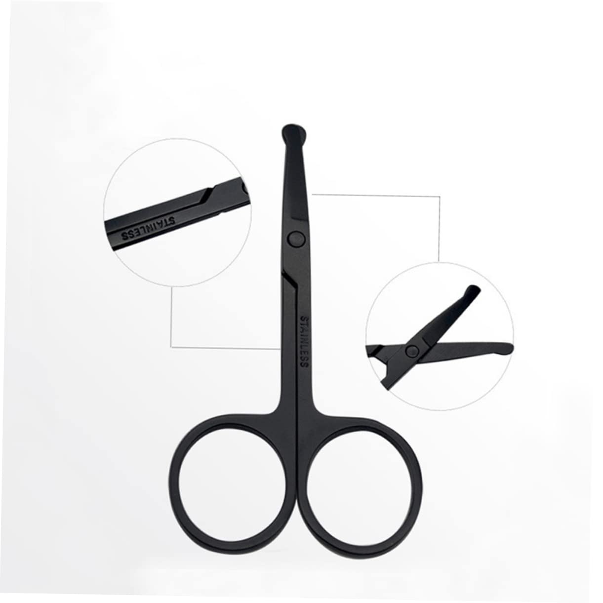 2 Pack Stainless Steel Nose Hair & Eyebrow Trimmer Scissors - Professional Grooming Tool for Men's Facial Hair Care - Perfect for Travel, Home, and Salon Use