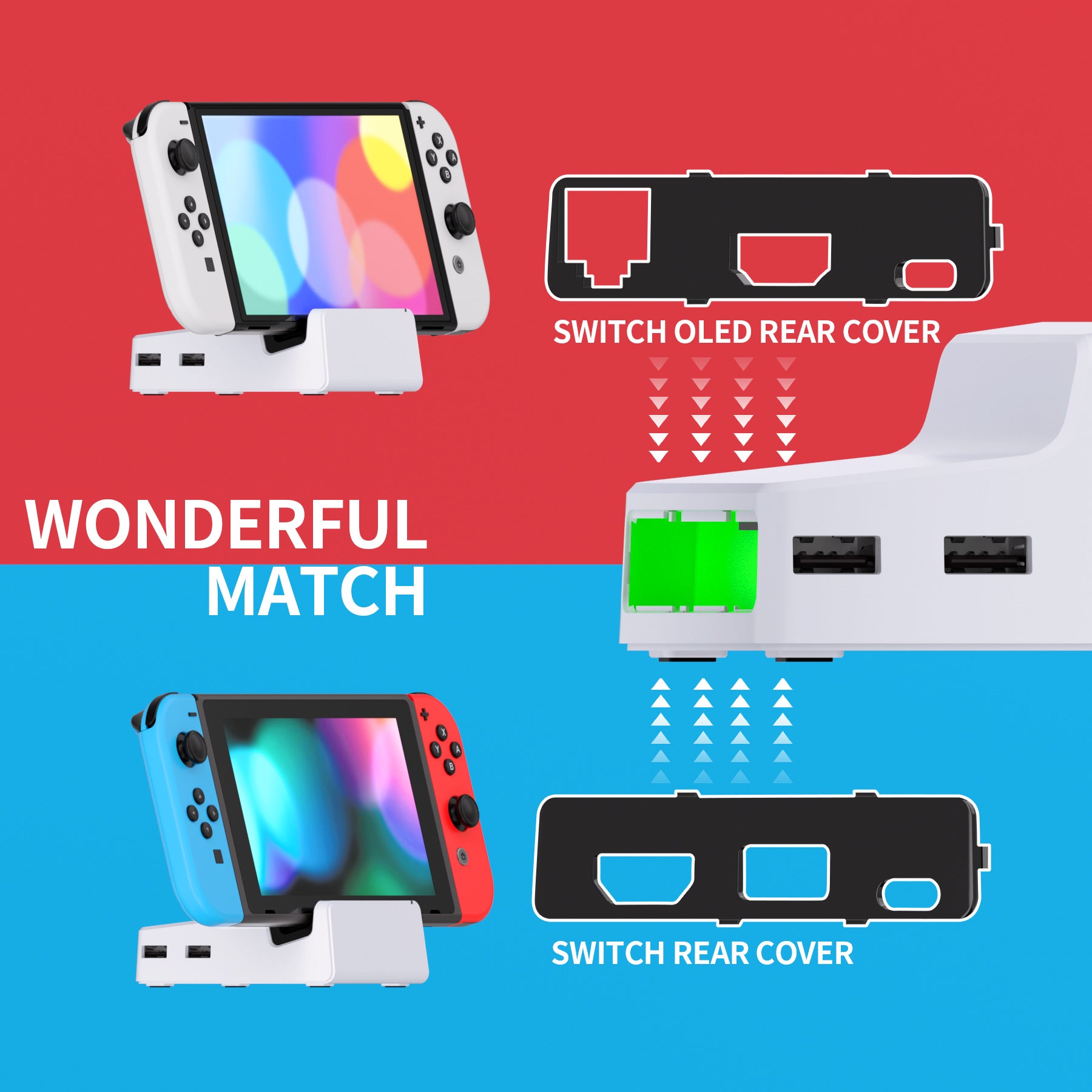 eXtremeRate AiryDocky DIY Replacement Shell Case for Nintendo Switch Dock - White | Custom Dock Cover for Switch Console | Perfect for Gaming Setup & Home Entertainment