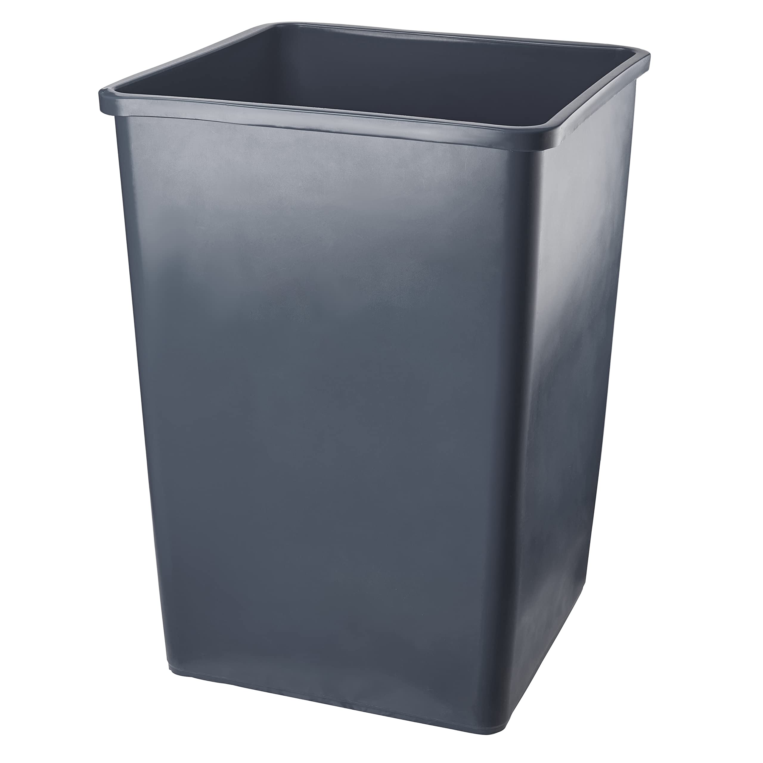 PRO&Family 140 Qt. (35 Gallon/132 Liter) Heavy Duty Gray Square Trash Can - Kitchen Garbage Bin, Recycling Waste Container for Home, Office, Restaurant & Outdoor Use