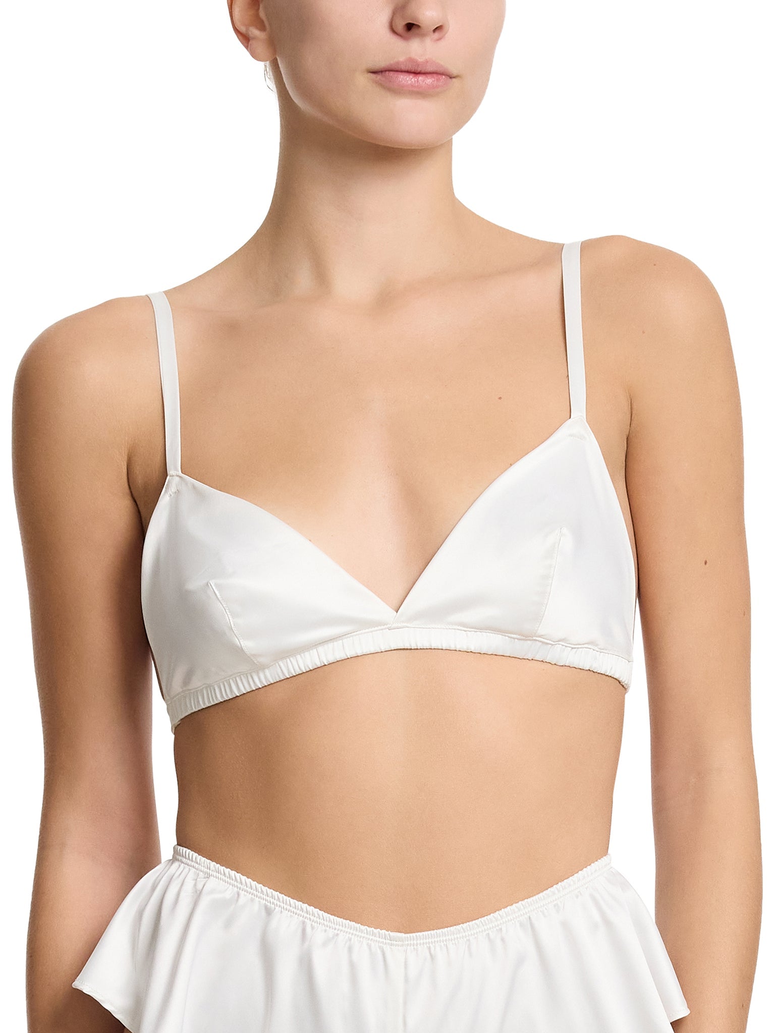 Luxury Satin Sleep Bralette for Women - Comfortable Wireless Lace Bralette for Nightwear, Lounge & Relaxation