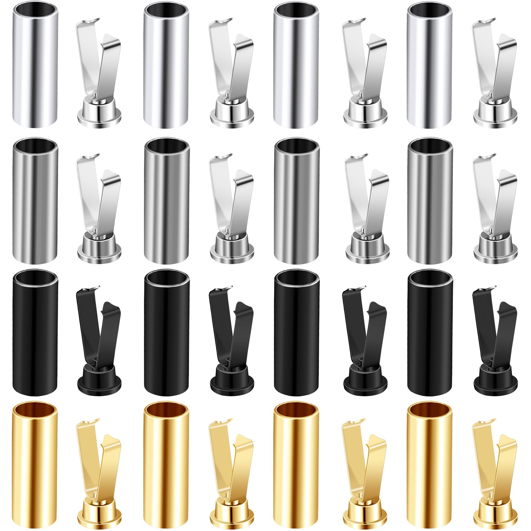 PAGOW Alloy Shoelace Tips - Metal Aglets for Shoelace Ends, Cylindrical Replacement Heads (Perfect for Sneakers, Boots & Dress Shoes)