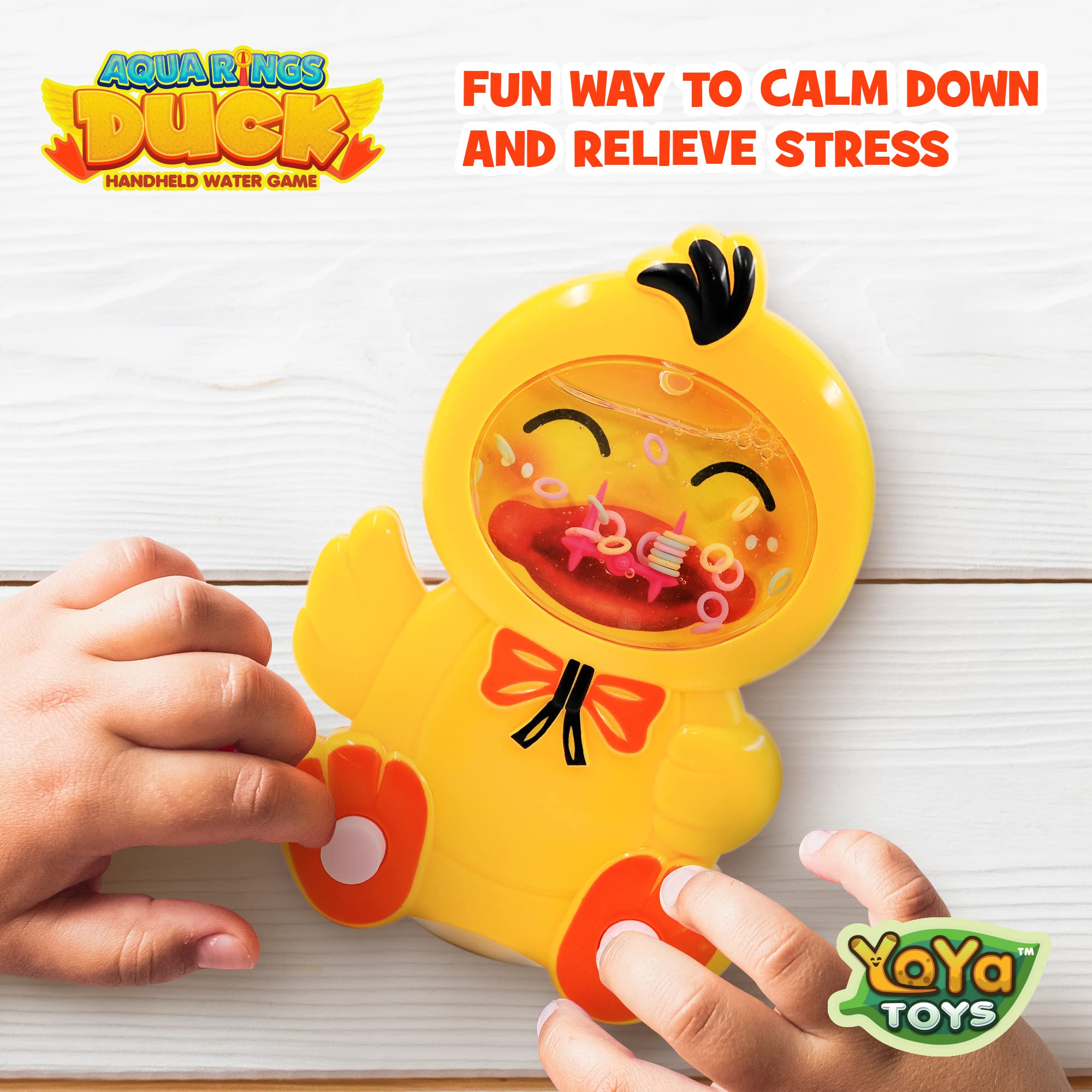 YoYa Toys Aqua Rings Duck Handheld Water Game for Kids - Classic Retro Travel Toy with Nostalgic Fun - Portable Road Trip & Car Activity for Children - Perfect Gift & Party Favor for Boys & Girls - Great for Travel, Waiting Rooms, and Stress Relief Playtime