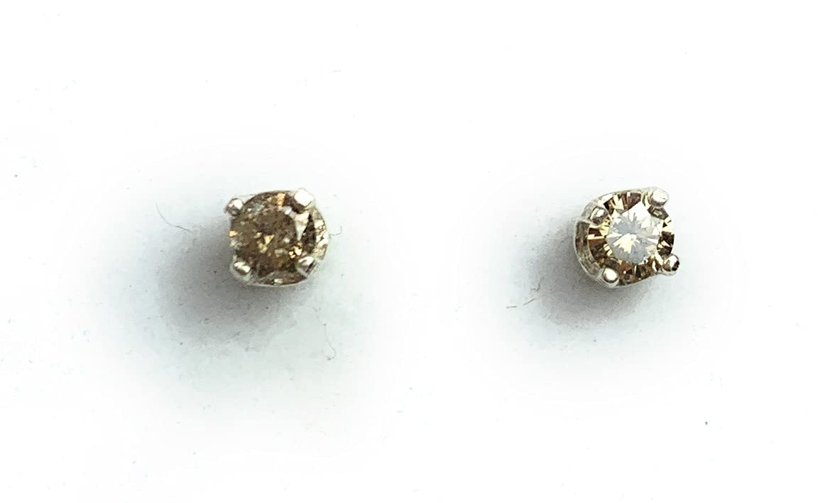 Certified 0.23 Carat Champagne Diamond Stud Earrings - Genuine Natural Diamond Jewelry for Women | Perfect Birthday, Anniversary & Christmas Gift | Elegant for Weddings, Parties & Special Occasions
