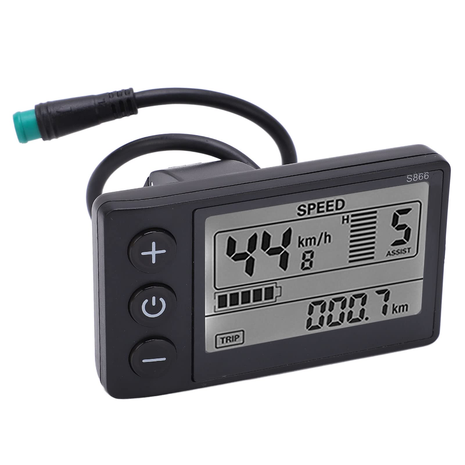 24V 36V 48V Electric LCD Display Meter with Connector - Waterproof Digital Control Panel for E-Bike, Scooter, Motorcycle (Fits 22.2mm/0.9in Handlebar) - Perfect for Speed Monitoring & Battery Level Tracking