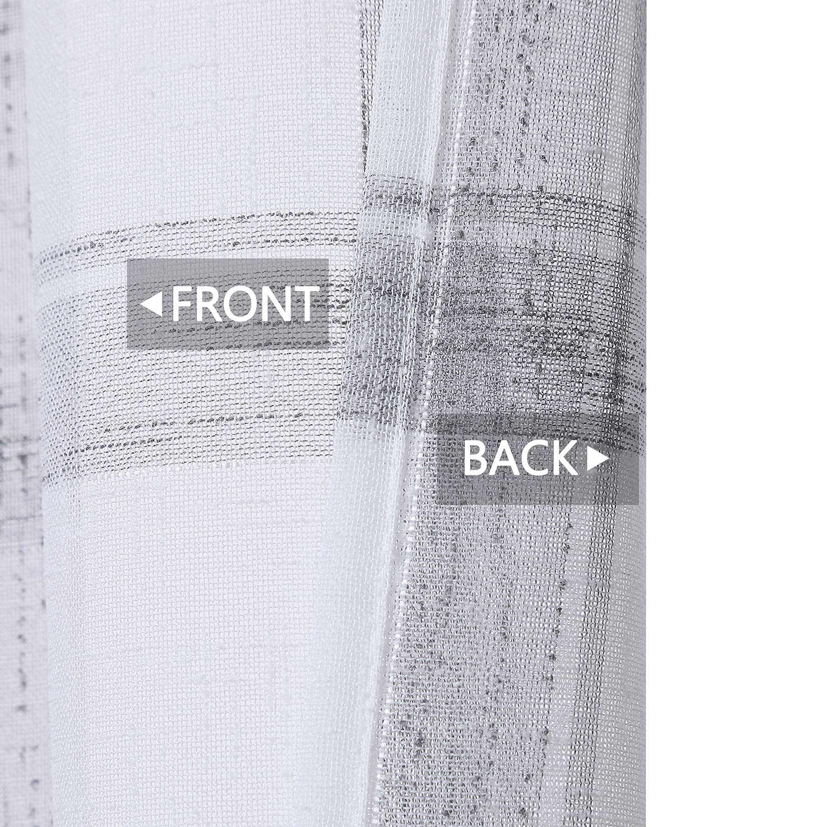 CAROMIO 45 Inch Kitchen Curtains - Buffalo Plaid Linen Look Semi-Sheer Cafe Curtains for Windows, Set of 2 Panels, Grey - Perfect for Kitchen, Bathroom, and Dining Room Decor