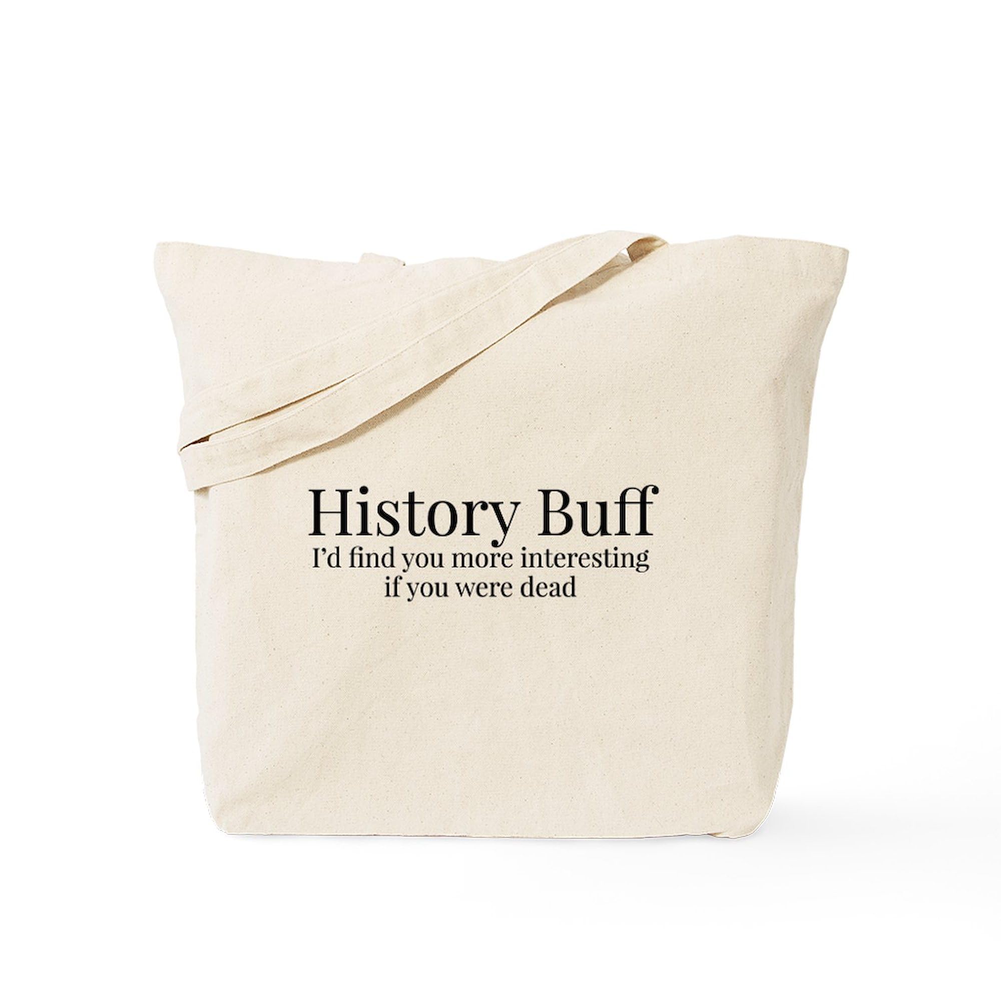 History Buff Tote Bag - Natural Canvas Reusable Shopping Bag for Groceries, Books & Everyday Use | Eco-Friendly Cotton Tote for School, Work & Travel