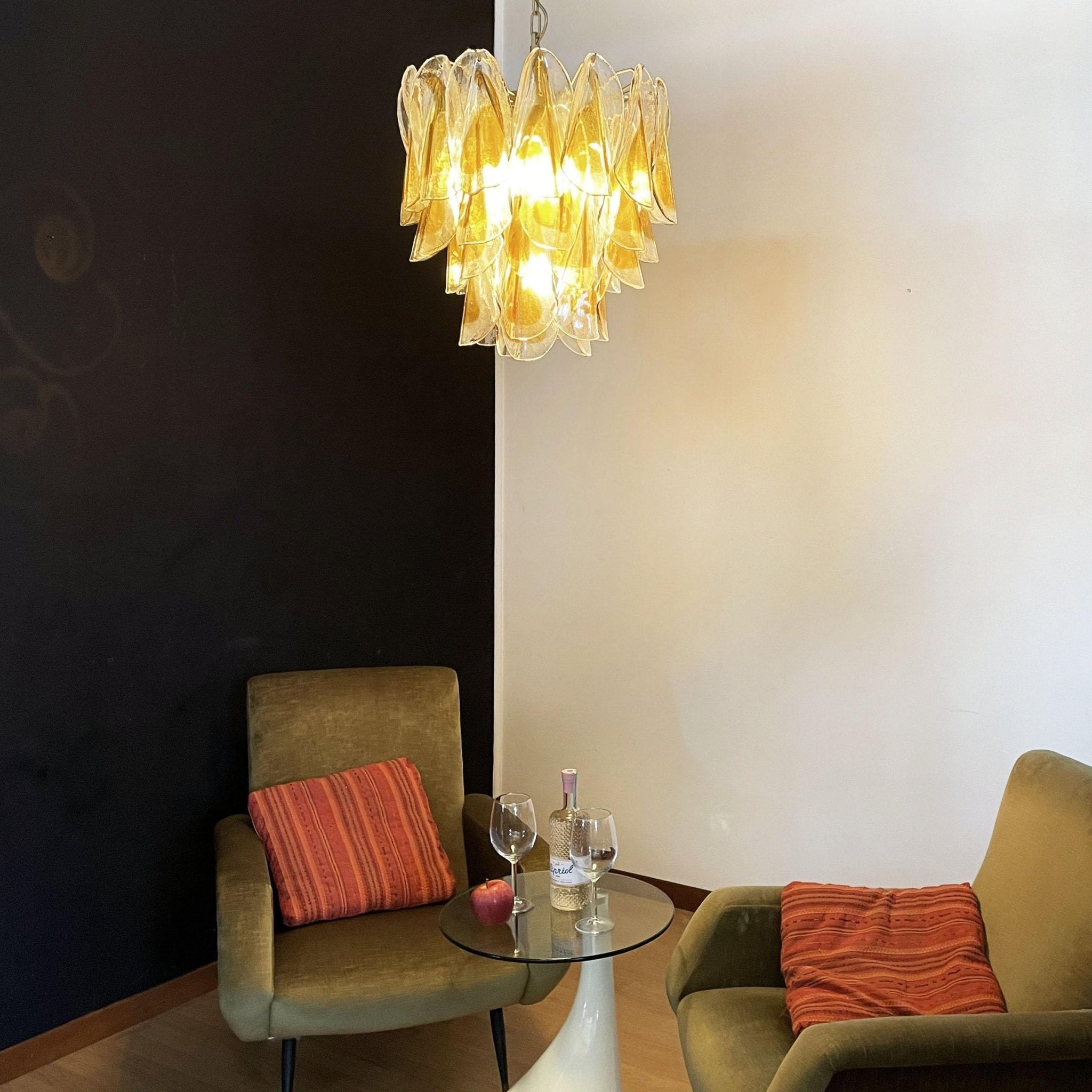 Isabella Murano Glass Chandelier - Elegant Venetian Crystal Ceiling Light Fixture for Dining Room, Living Room, Bedroom Decor