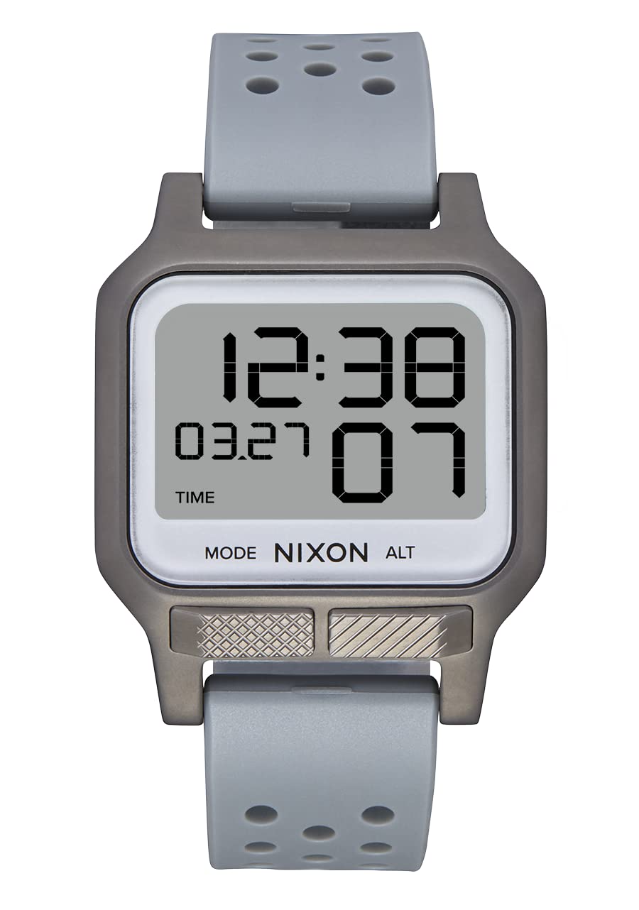NIXON Heat A1320 Digital Sports Watch for Men & Women - 38mm Ultra Thin Lightweight Design with LCD Display - 100M Water Resistant for Swimming, Running & Workouts - 20mm PU Strap - Perfect for Gym, Outdoor Activities & Everyday Wear