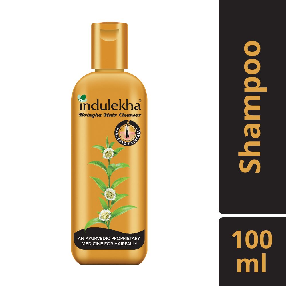 Indulekha Bhringa Hair Oil & Bringha Anti-Hair Fall Shampoo Combo - 100ml Each | Ayurvedic Treatment for Hair Growth & Scalp Care | Perfect for Daily Hair Care Routine & Reducing Hair Loss