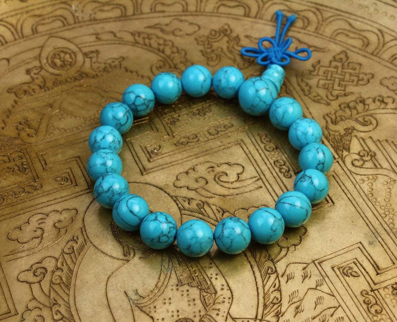 10mm Positive Energy Howlite Bead Wrist Mala Bracelet - Meditation, Yoga & Spiritual Healing Jewelry for Stress Relief & Mindfulness Practice