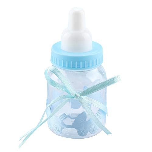 30pcs Mini Candy Bottle Boxes - Baby Shower, Birthday Party & Wedding Decorations - Feeding Bottle Shaped Candy Containers for Kids (Blue) | Perfect for Party Favors, Candy Buffets & Gift Giving