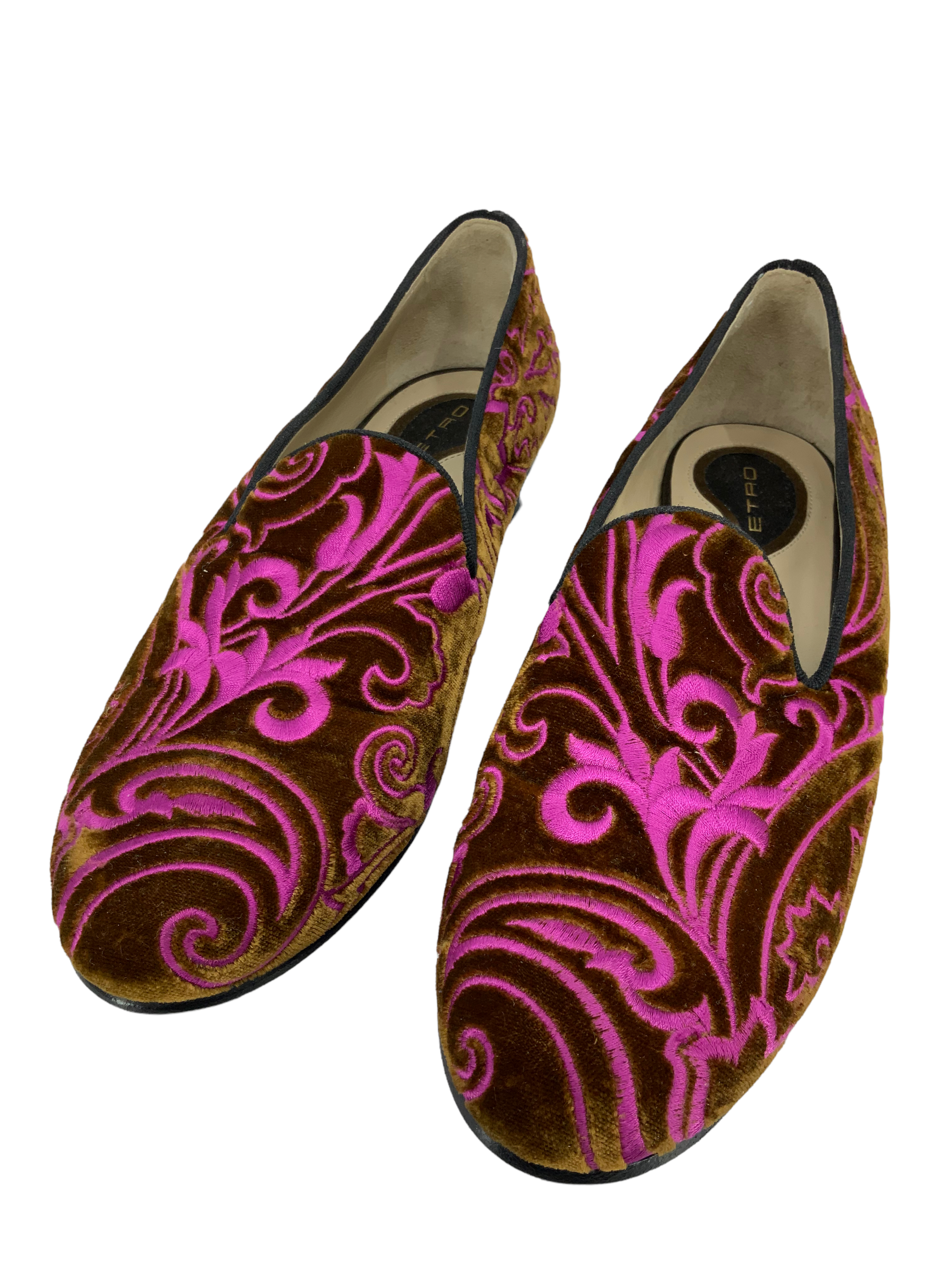 ETRO Men's Printed Velvet Loafers Size 8.5 - Stylish & Comfortable Slip-On Shoes for Casual Wear, Office & Travel