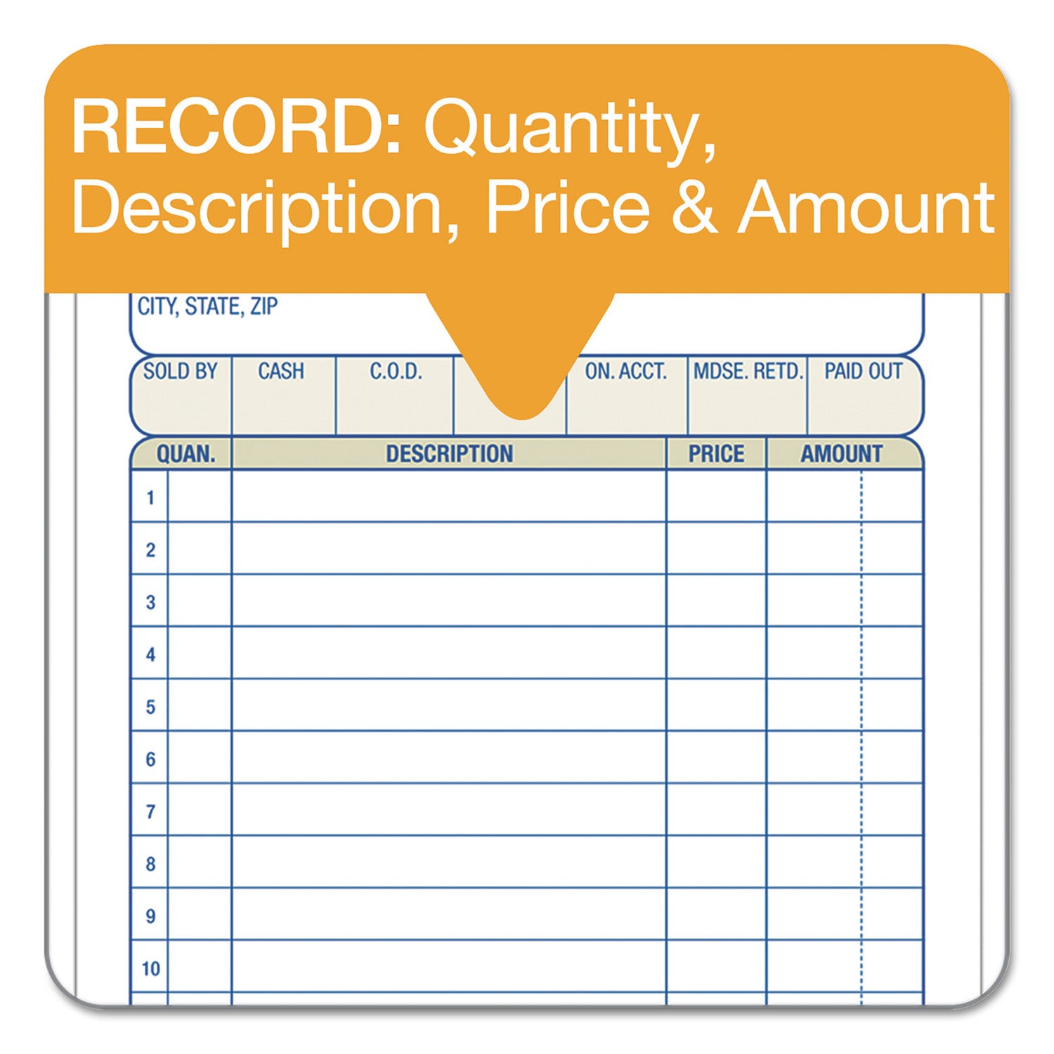 Adams® Multipart Sales Order Pad - 3-Part Carbonless Forms, 4.19