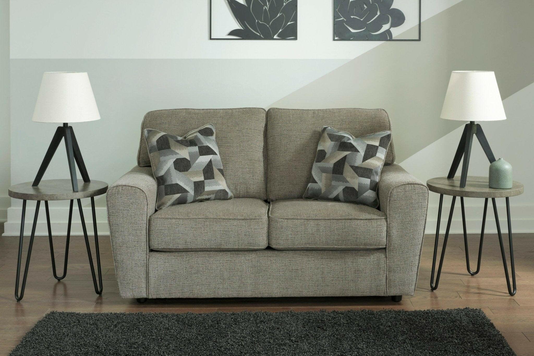 Cascilla Pewter Loveseat 2680535 - Modern 2-Seater Sofa for Living Room, Small Space & Apartment | Comfortable Upholstered Couch with Sturdy Frame