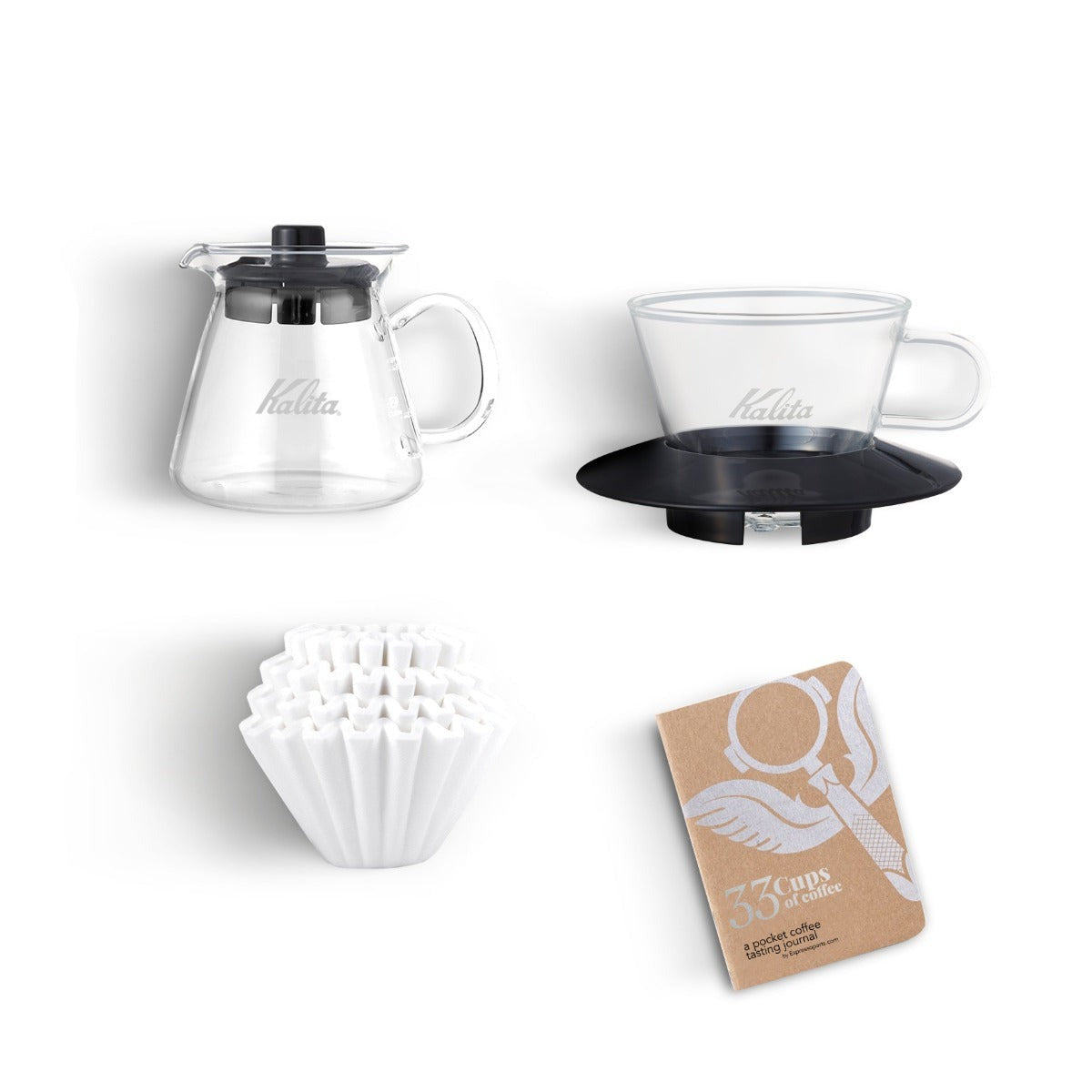 Kalita Wave 155 Pro Pour Over Coffee Kit with Glass Dripper - Perfect for Home Brewing, Specialty Coffee Shops & Gift for Coffee Lovers
