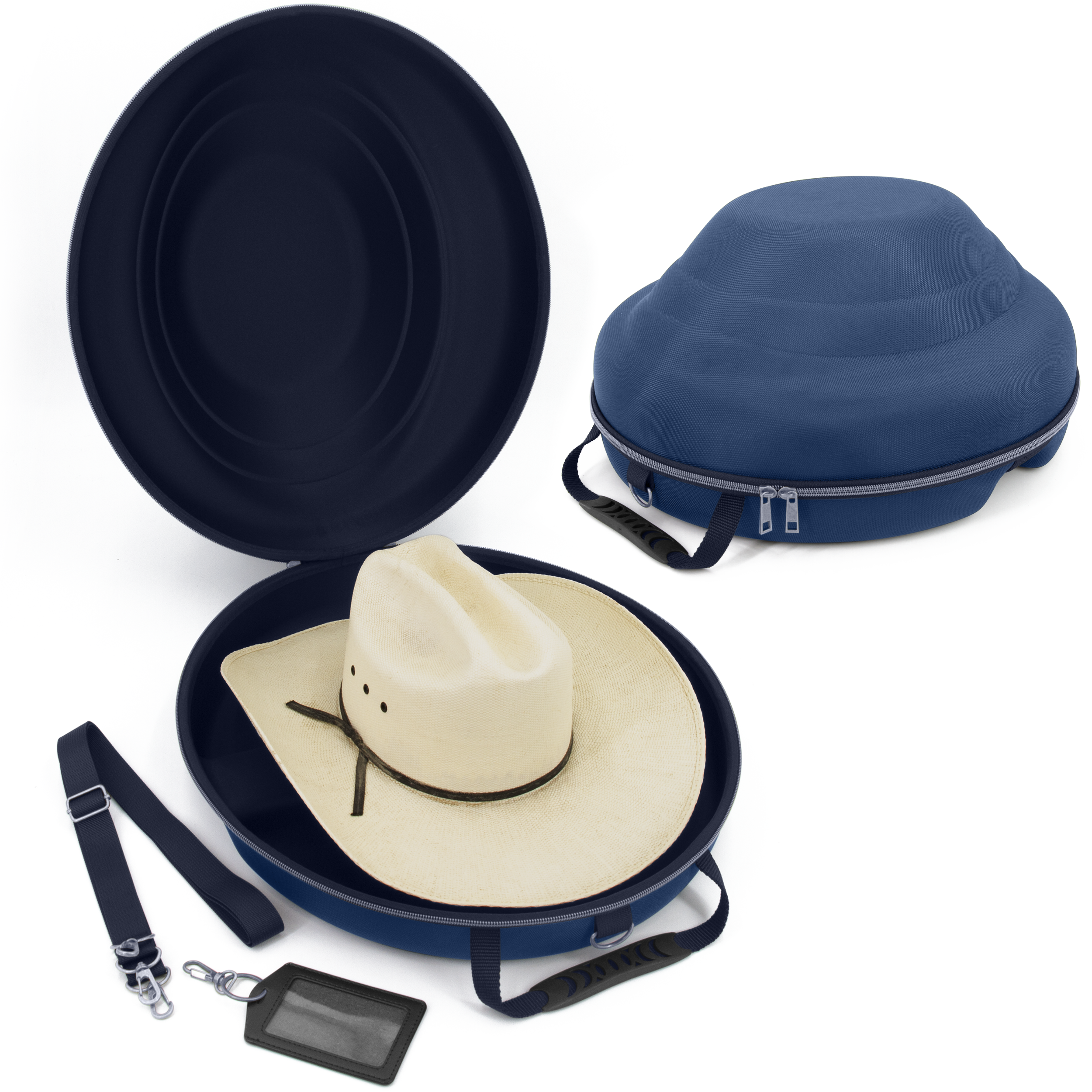 CASEMATIX Cowboy Hat Storage Box - Hard Shell Hat Case for Brims Up To 4.75