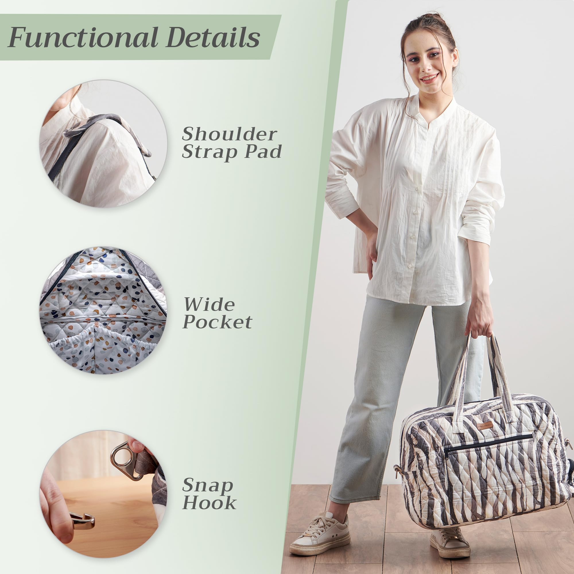 Hermes-Inspired 100% Cotton Handbag for Women - Stylish Shoulder Bag with Zip Pockets | Perfect for Beach, Shopping, Travel & Hiking | Durable & Lightweight Everyday Purse