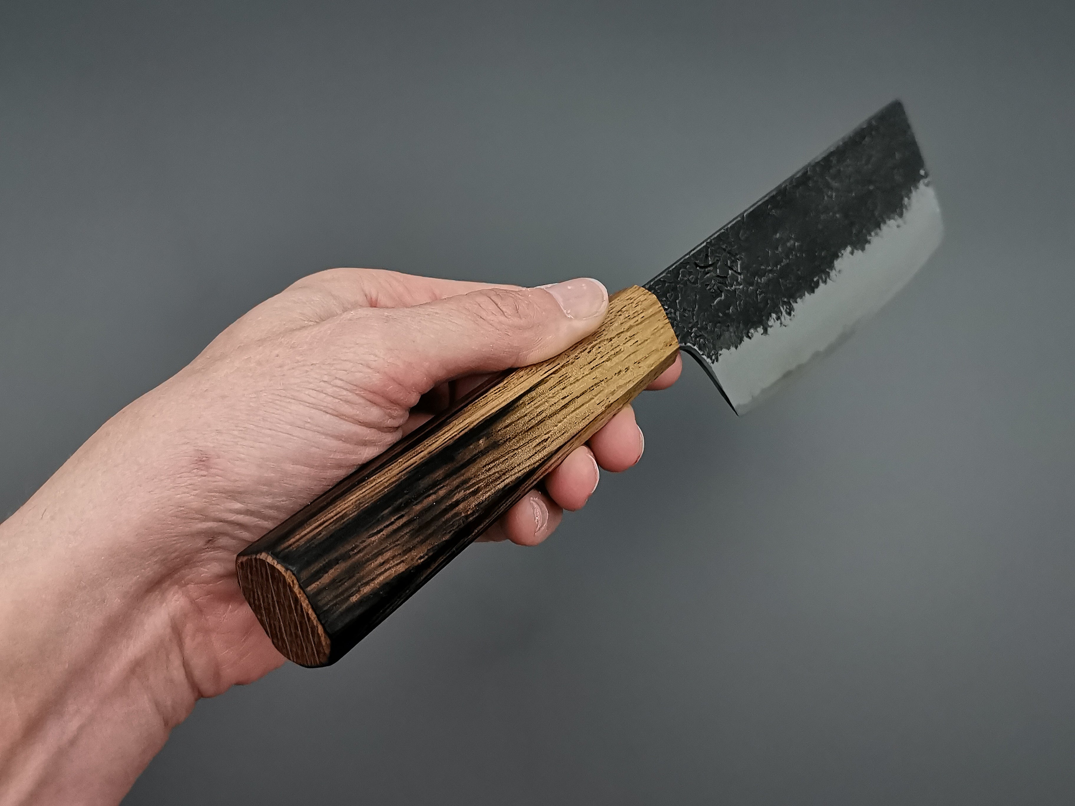 Premium Itsuo Doi Homura Guren Blue #2 Nakiri Knife - Japanese High-Carbon Steel Kitchen Knife for Professional Chefs & Home Cooking - Perfect for Slicing Vegetables, Herbs & Sushi Ingredients