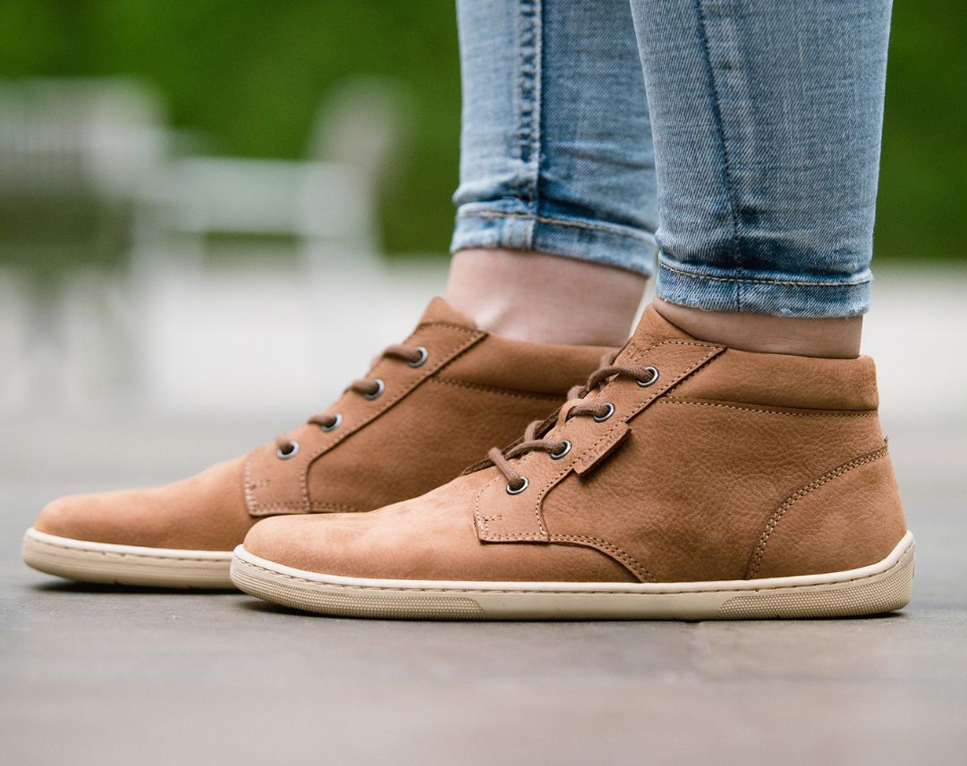 Barefoot Shoes for Men & Women | Be Lenka Synergy in Cognac & Beige | Minimalist Comfort for Running, Hiking & Everyday Wear