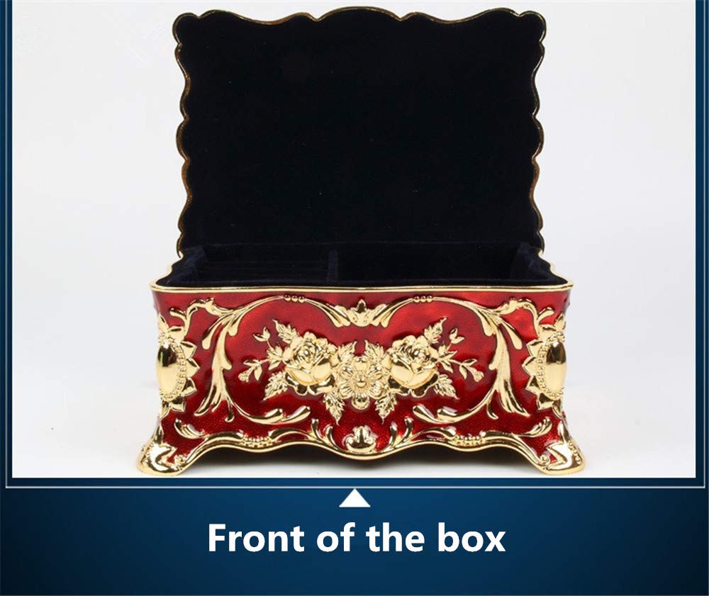 Luxury European Style Enamel Jewelry Box with Diamond Accents - Multi-Layer Princess Jewelry Storage Organizer for Women & Girls | Perfect for Dresser Top, Vanity Display & Gift Giving