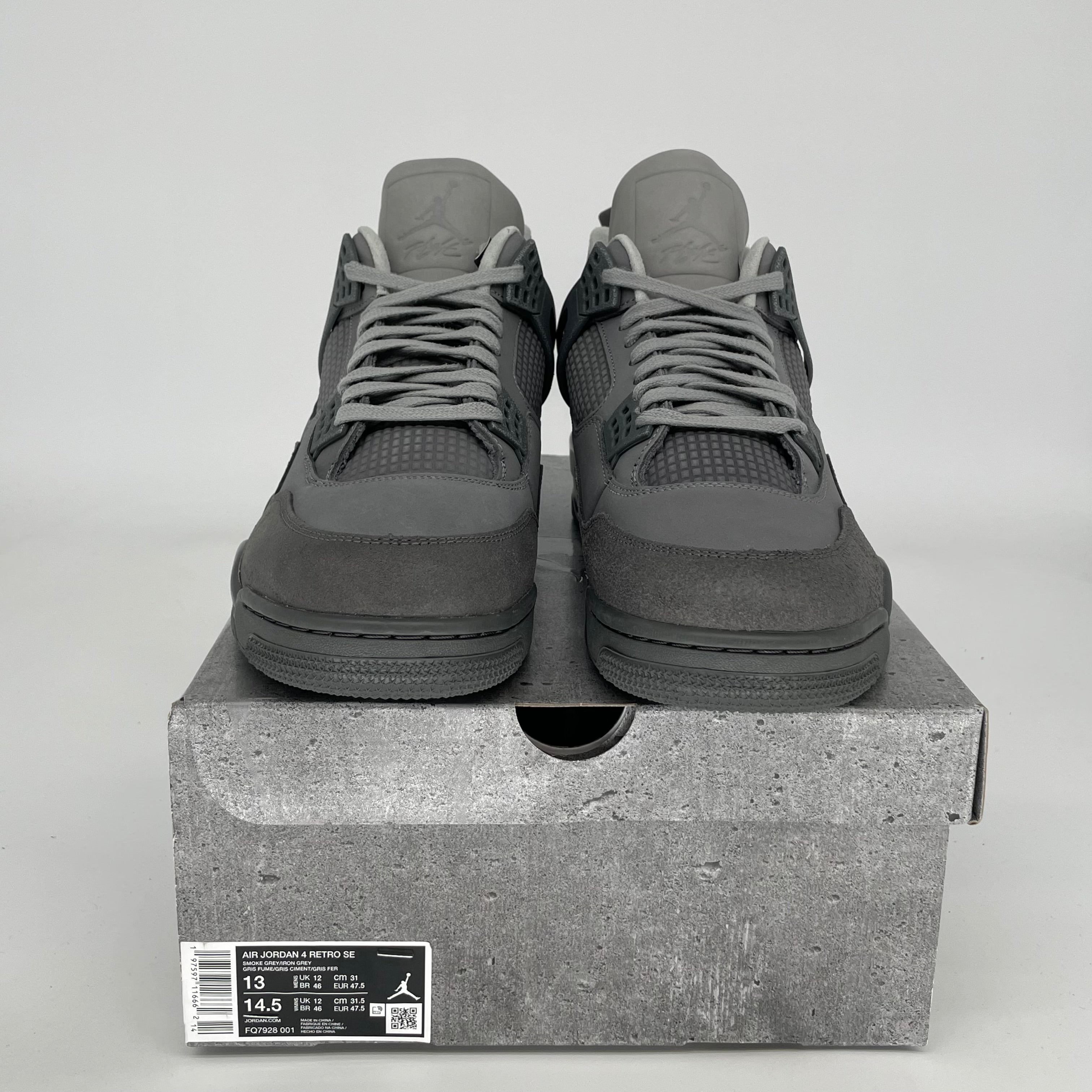 Original: AIR JORDAN 4 WET CEMENT SIZE 13 FQ7928 001   Optimized: Air Jordan 4 Retro 