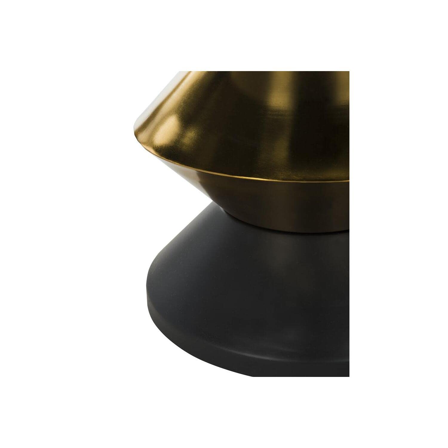 Safavieh Azizi Black and Gold Side Table with Stone Top - Elegant End Table for Living Room, Bedroom, or Office Decor