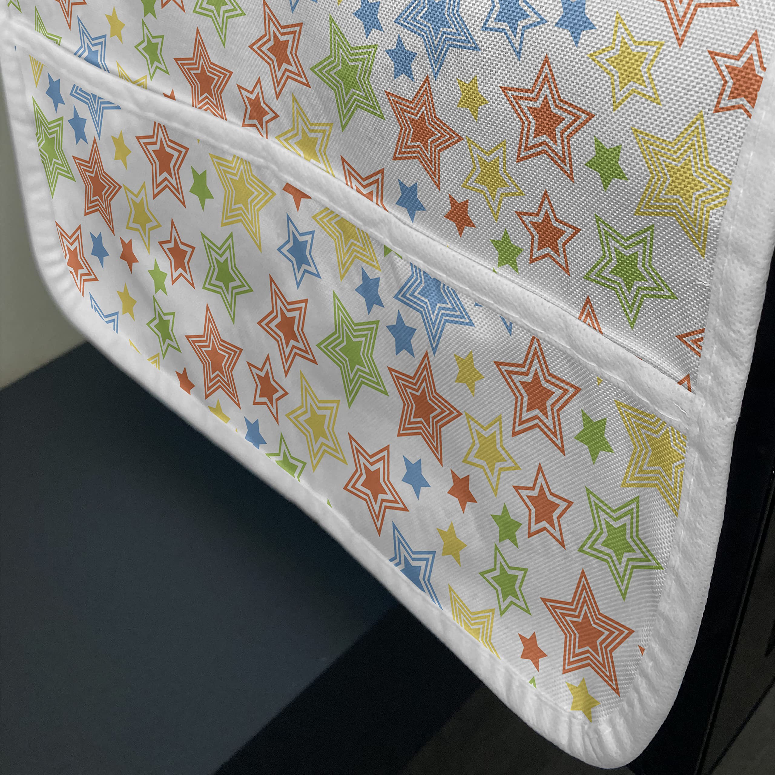 Ambesonne Waterproof Microwave Cover with Pockets - Colorful Star Pattern Kitchen Organizer, 36