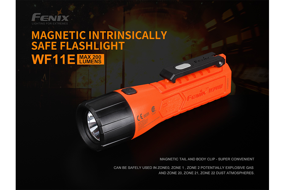 Fenix WF11E Intrinsically Safe Flashlight - Explosion Proof LED Work Light for Hazardous Areas | Perfect for Oil Rig, Mining, Chemical Plant & Emergency Use