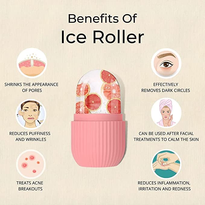 BUYVIV Ice Roller for Face - Cooling Facial Massage Tool for Glowing Skin, Leakproof Design - Perfect for Morning Routine & Post-Workout Skin Care