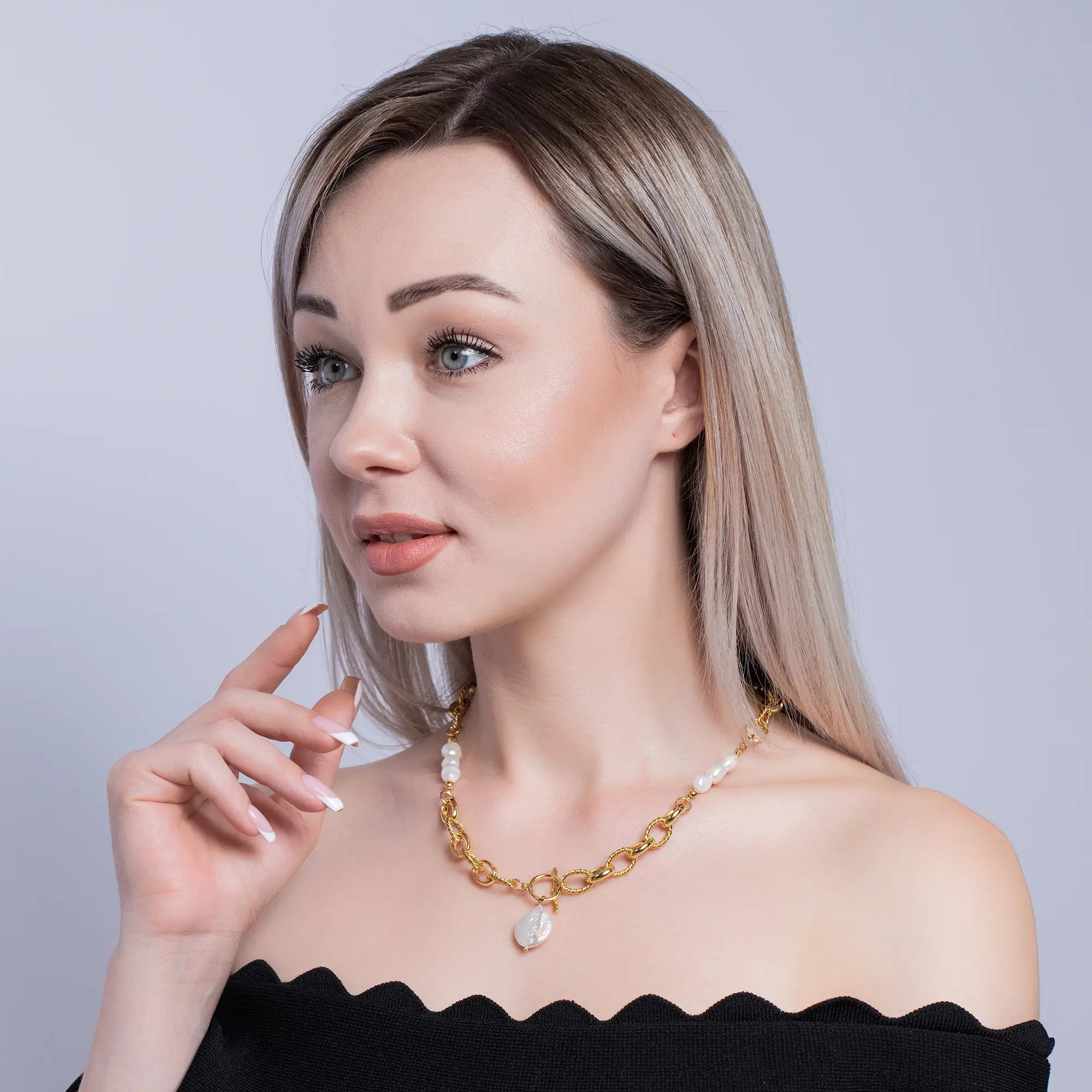 Elegant Pearl Chain Necklace for Women - Classic & Timeless Jewelry Gift for Her - Perfect for Weddings, Parties & Everyday Wear