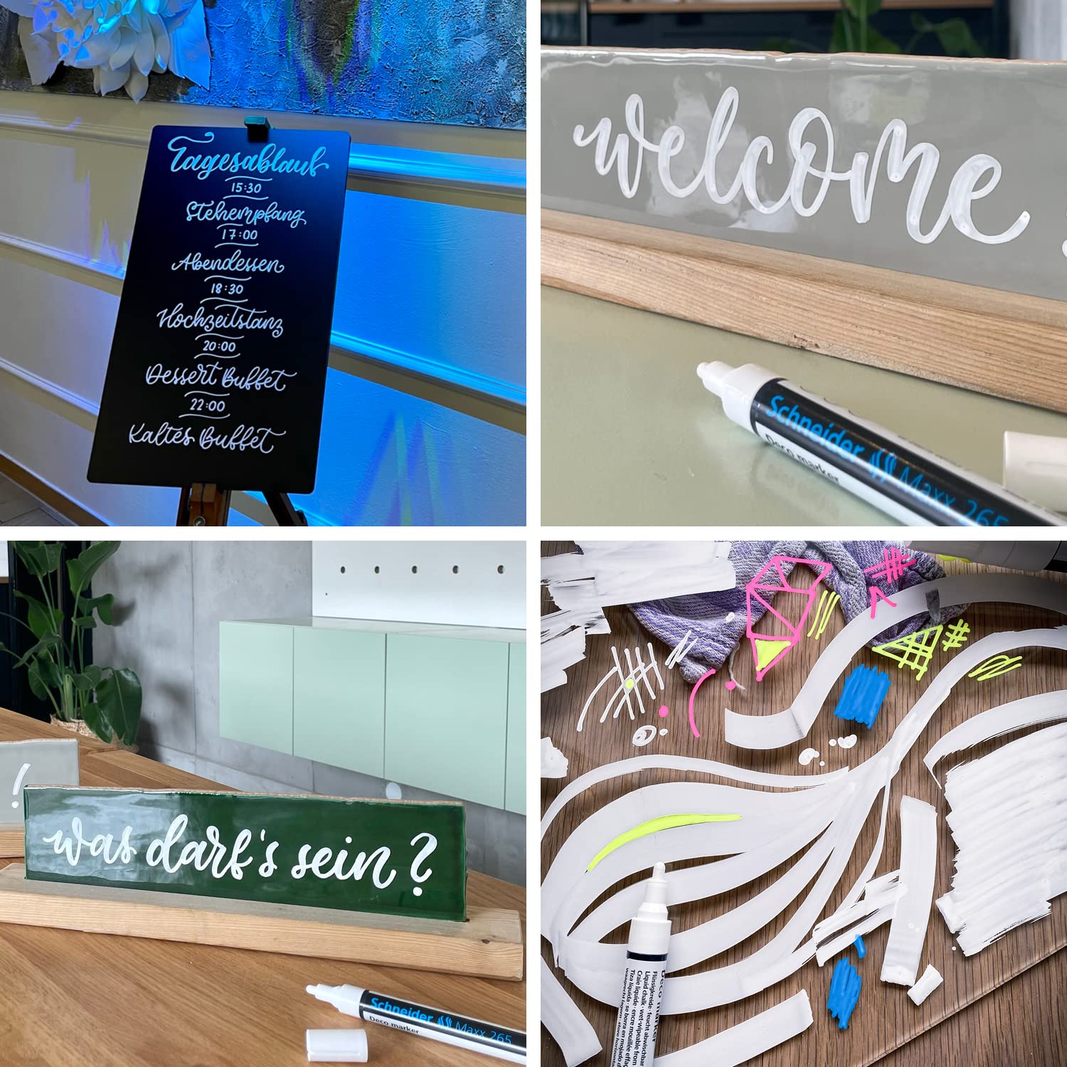 Schneider Maxx 260 White Chalk Markers - Pack of 5 | Non-Toxic Dry Erase Markers for Whiteboards, Glass, Chalkboards | Ideal for Restaurants, Classrooms, Offices & Retail Signage