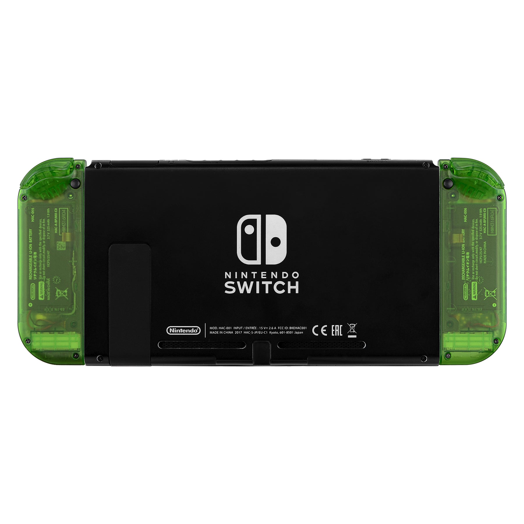 eXtremeRate Transparent Clear Green Joycon Controller Shell with Full Button Set - DIY Replacement Housing for Nintendo Switch JoyCon & OLED JoyCon (Console Not Included) - Perfect for Gaming, Customization, and Repair