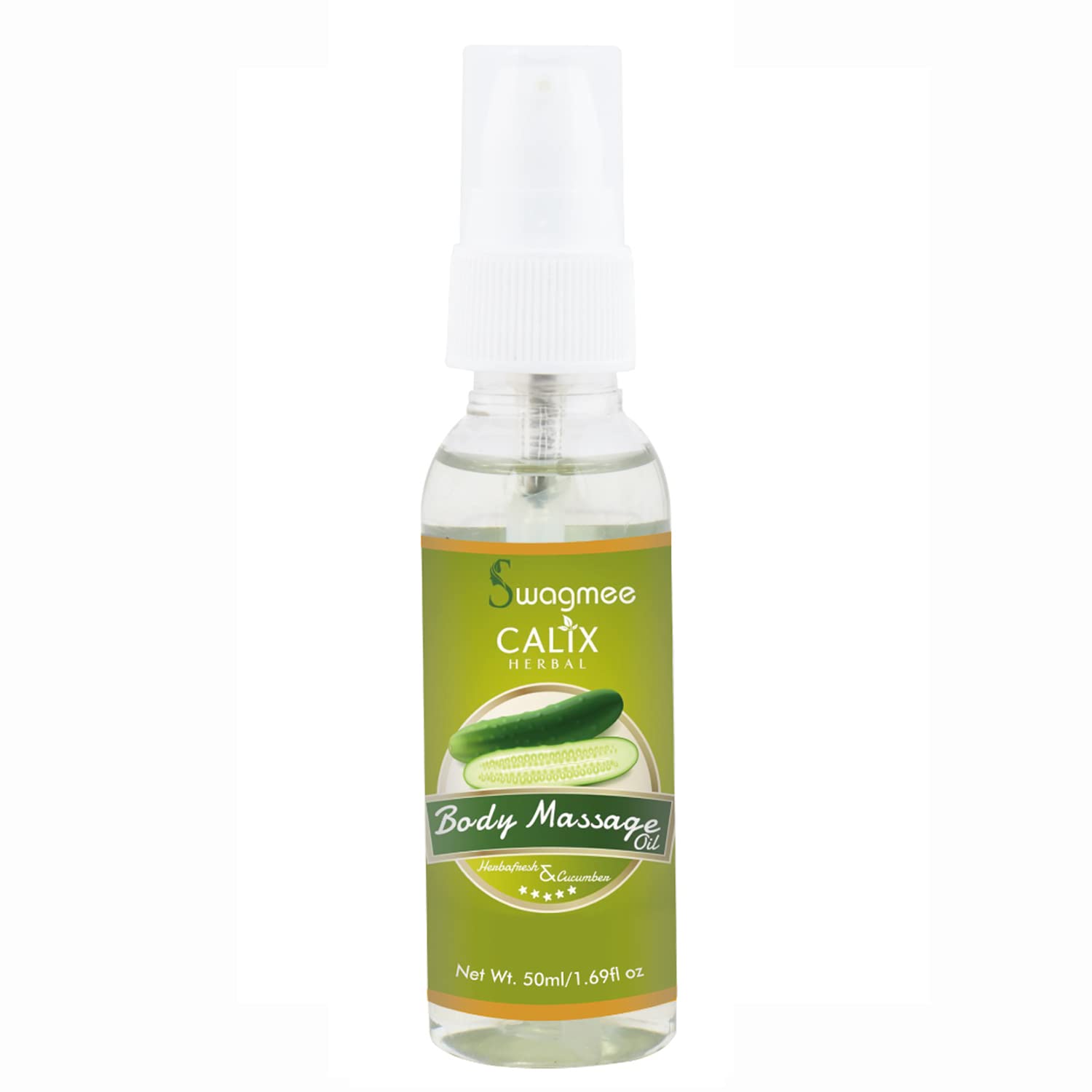Swagmee Herbafresh & Cucumber Deep Moisturizing Body Massage Oil - 50ml | Hydrating & Nourishing for All Skin Types | Relaxing Aromatherapy & Muscle Relief | Perfect for Spa, Yoga & Post-Workout Recovery