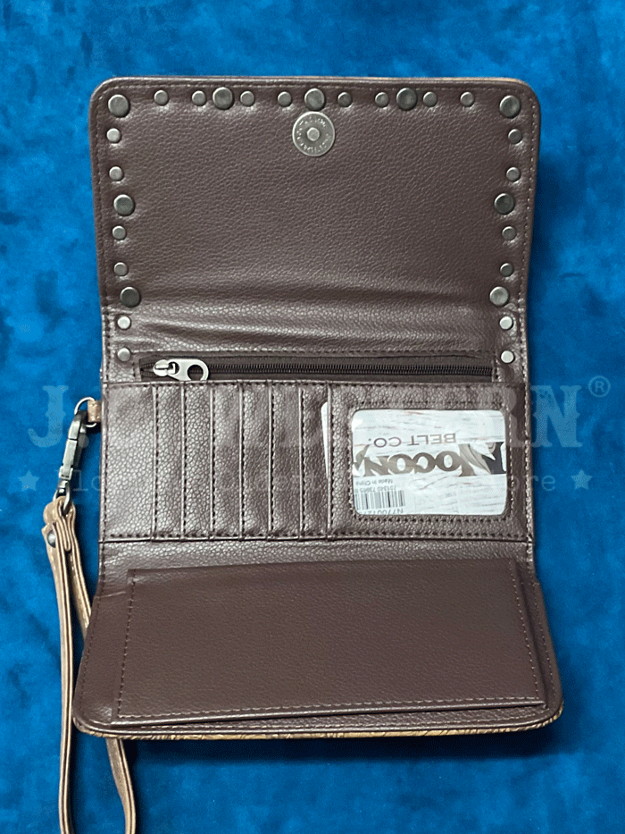 Nocona Women's Ophelia Clutch Wallet - Genuine Leather Brown Crossbody Purse for Everyday Use, Date Nights & Special Occasions
