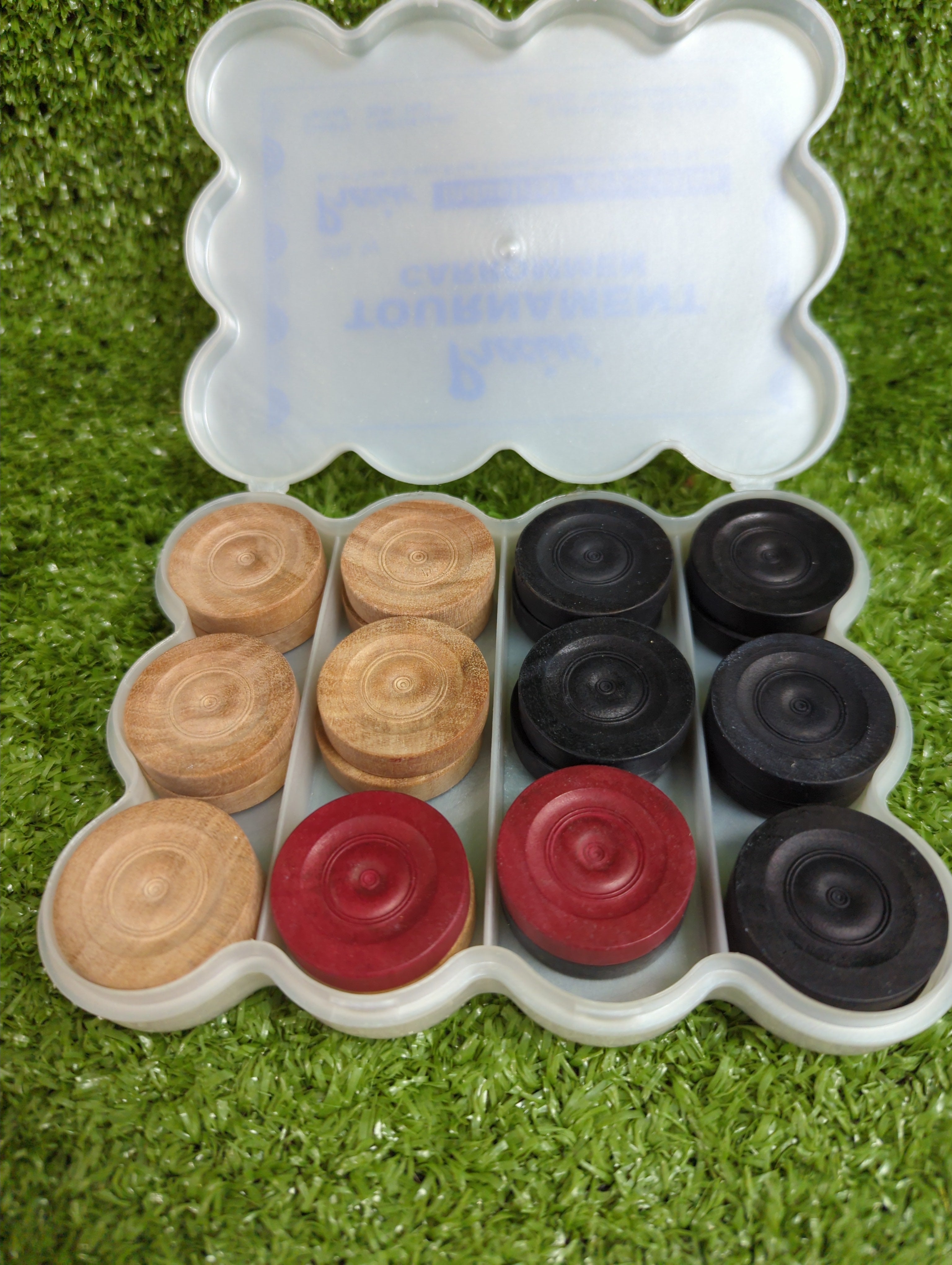 Professional Tournament Carrom Coins Set - 12 Precision Weighted Striker Coins for Competitive Play - Perfect for Carrom Board Game, Family Gatherings & Indoor Sports