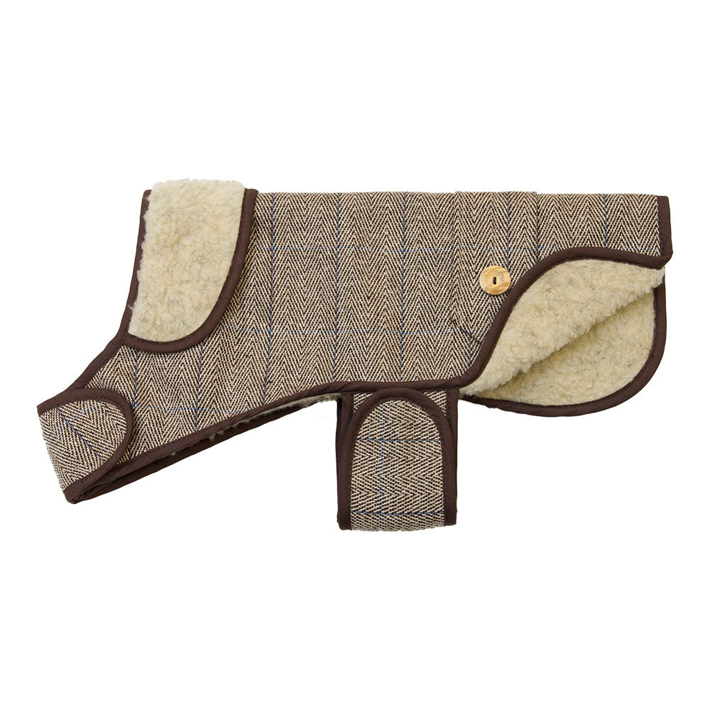 EARTHBOUND English Tweed Sherpa Dog Coat - Warm Winter Jacket for Small Medium Large Dogs - Perfect for Cold Weather Walks & Outdoor Adventures