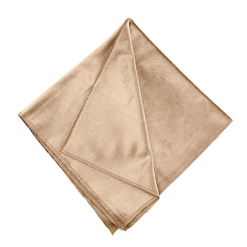 100-Pack Premium Champagne Velvet Napkins 20x20 Inch - Elegant Wedding, Party & Dinner Table Decorations - Luxury Event Linens for Catering, Banquets & Special Occasions