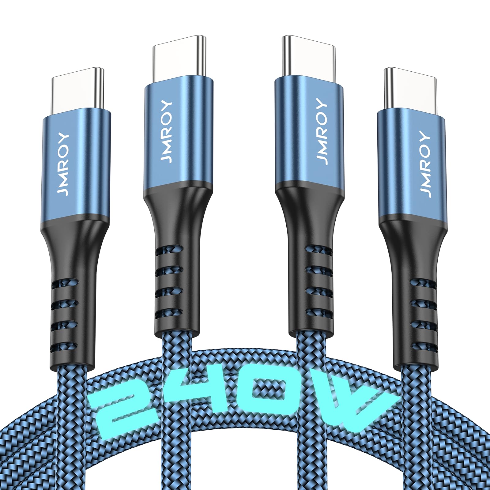 240W USB C to USB C Fast Charging Cable [2-Pack 6.6ft] - Compatible with MacBook Pro/Air, iPhone 15/Pro/Plus/Max, Samsung Galaxy S23, Google Pixel - High-Speed PD Charger for Laptops, Phones & Tablets - Perfect for Home, Office & Travel Charging