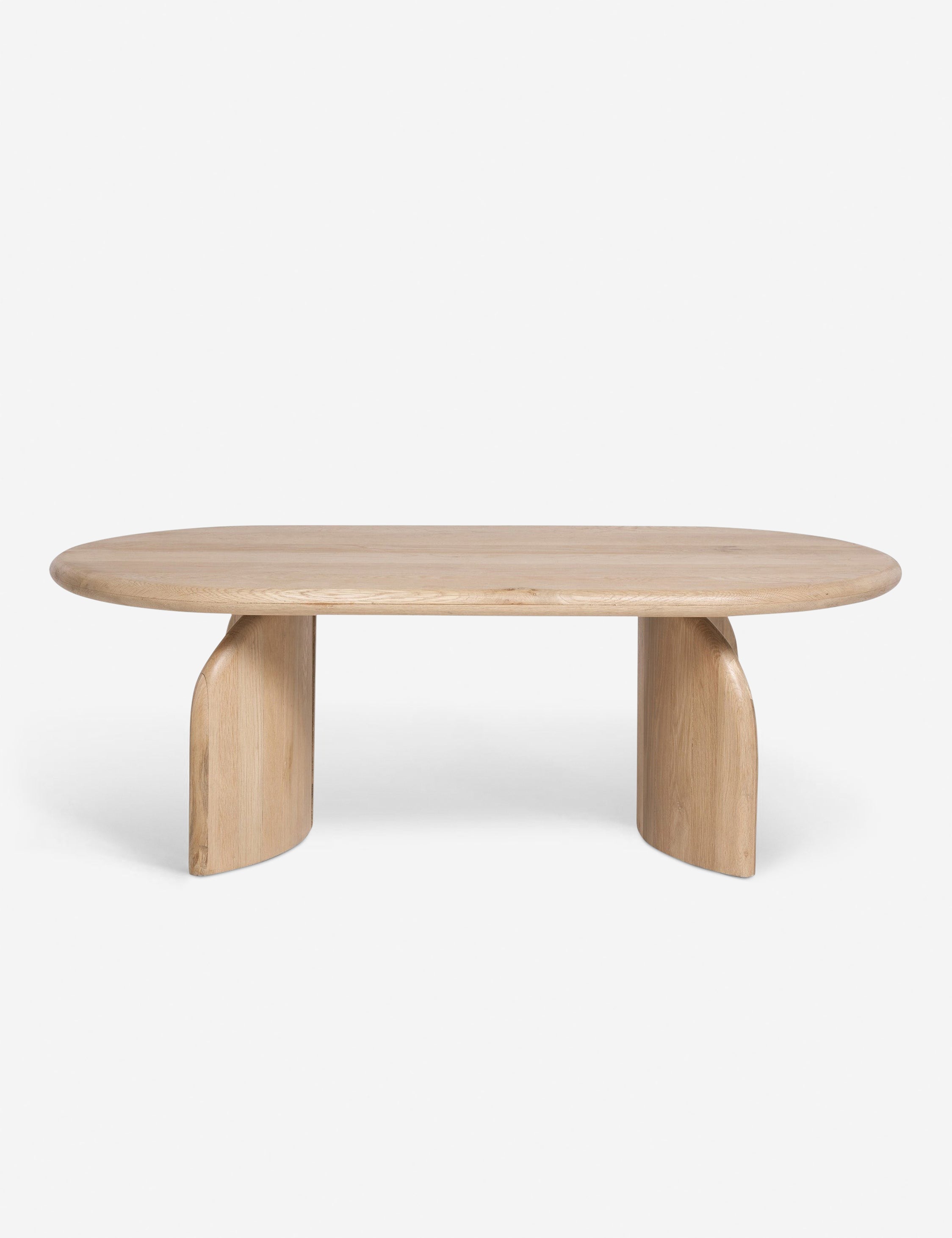 Modern Oval Coffee Table - Mid-Century Style Wooden Living Room Center Table for Small Spaces - Perfect for Apartments, Lounges & Cozy Home Decor