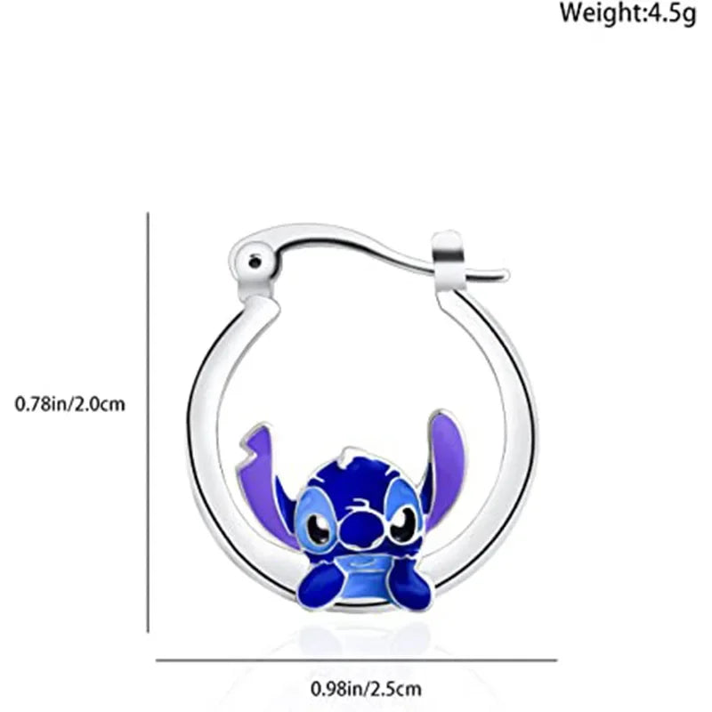 Disney Lilo & Stitch Cartoon Stud Earrings for Girls - Perfect for Cosplay, Gifts, and Everyday Fashion Accessories