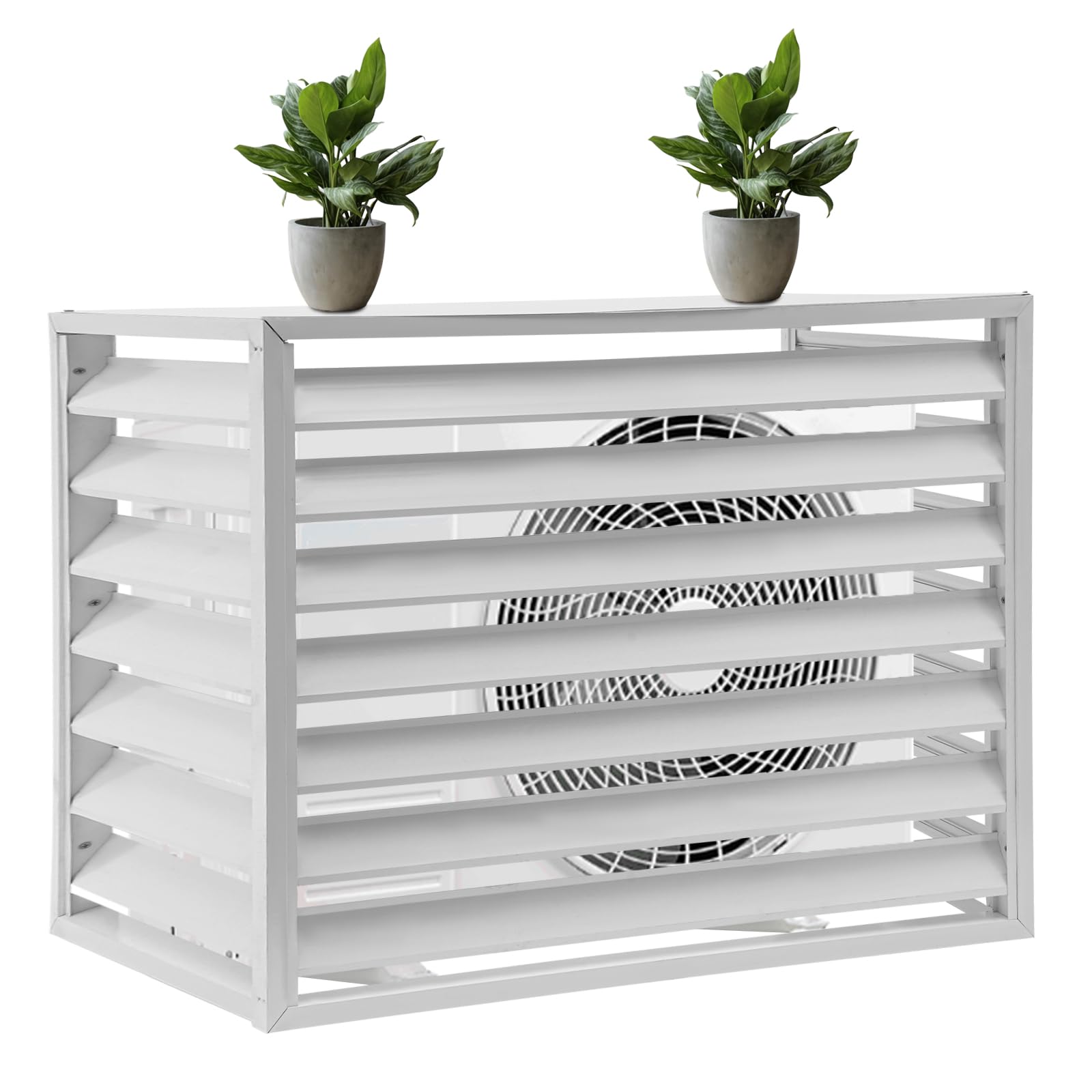 White 3-Panel Outdoor Air Conditioner Fence Privacy Screen - 40.16 x 22.05 x 31.5 Inches - Durable AC Unit Cover for Yard, Patio & Garden Decoration