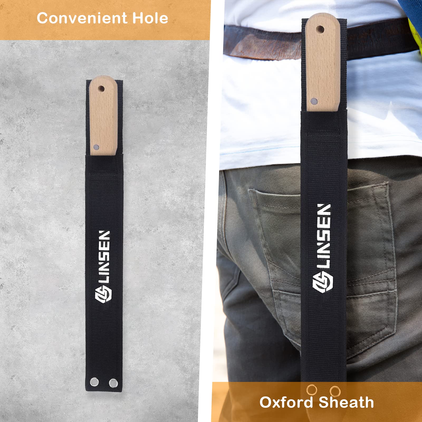 Premium Stainless Steel Garden Knife with Ergonomic Wooden Handle - Double-Sided Utility Tool for Lawn Repair, Sod Cutting & Gardening - Includes Durable Nylon Sheath - Perfect for Landscaping, Lawn Care & Outdoor Projects